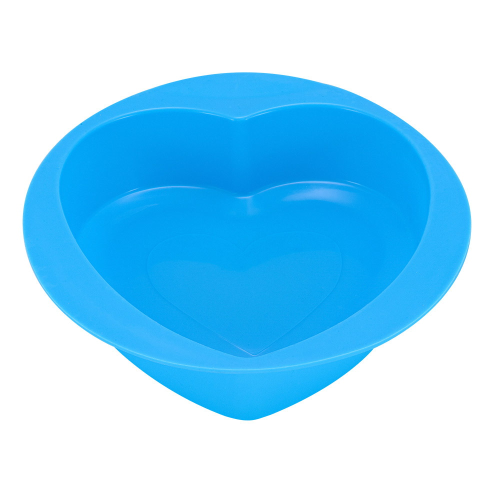 Форма для выпечки Guffman Heart силиконовая 21*22 см голубая, цвет голубой - фото 1
