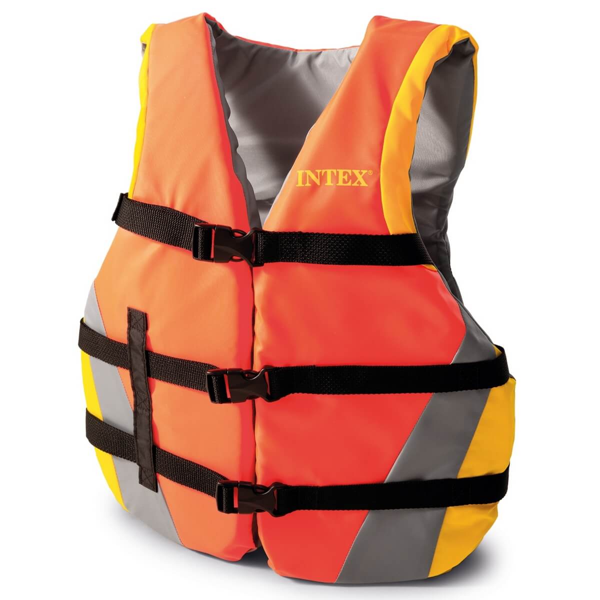 спасательный жилет intex с69681 размер one size 70 кг оранжевый Жилет спасательный для взрослых Intex 40-70 кг