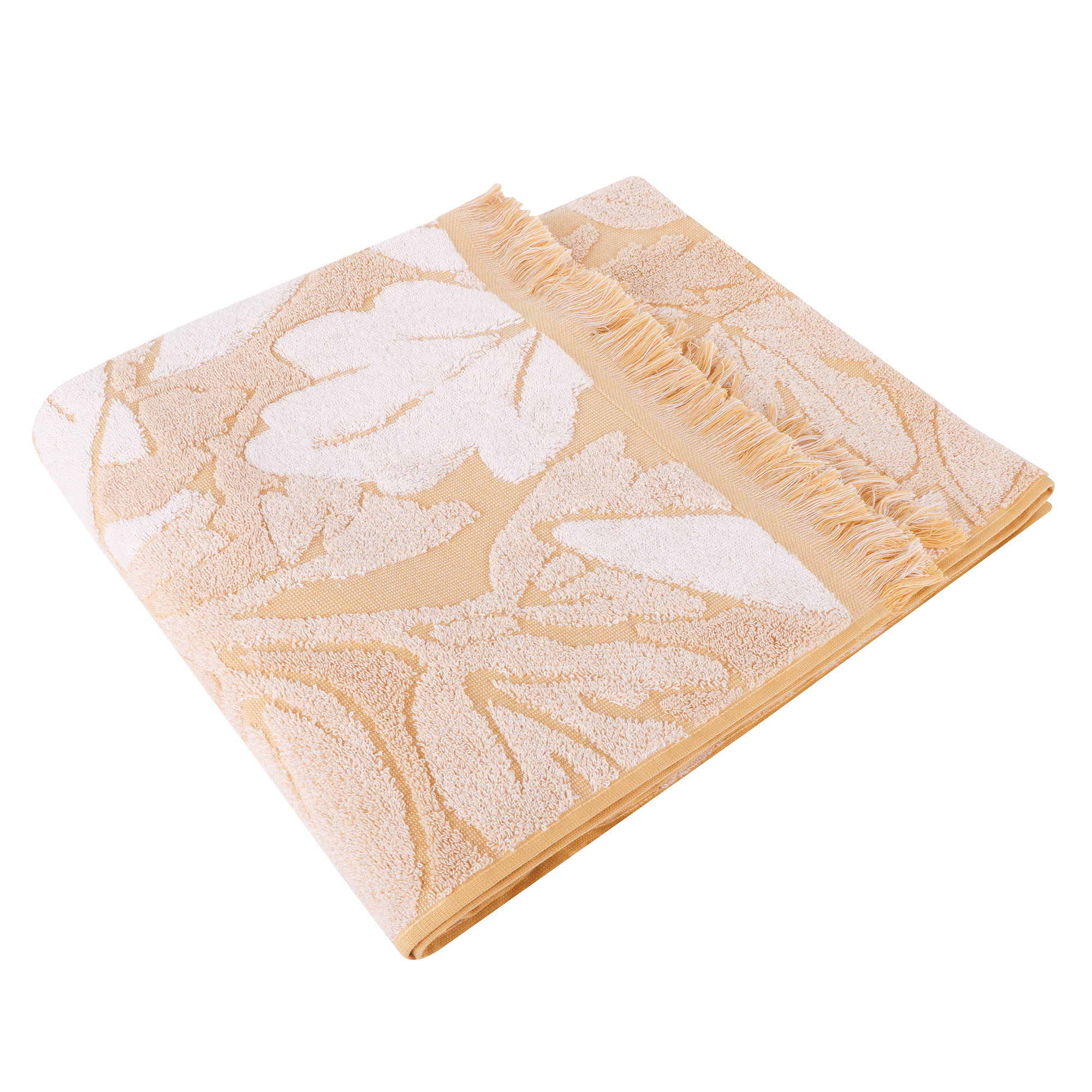 Полотенце махровое Cleanelly форэста 70х140 пестротканное бело-горчичное полотенце махровое 70х140 см