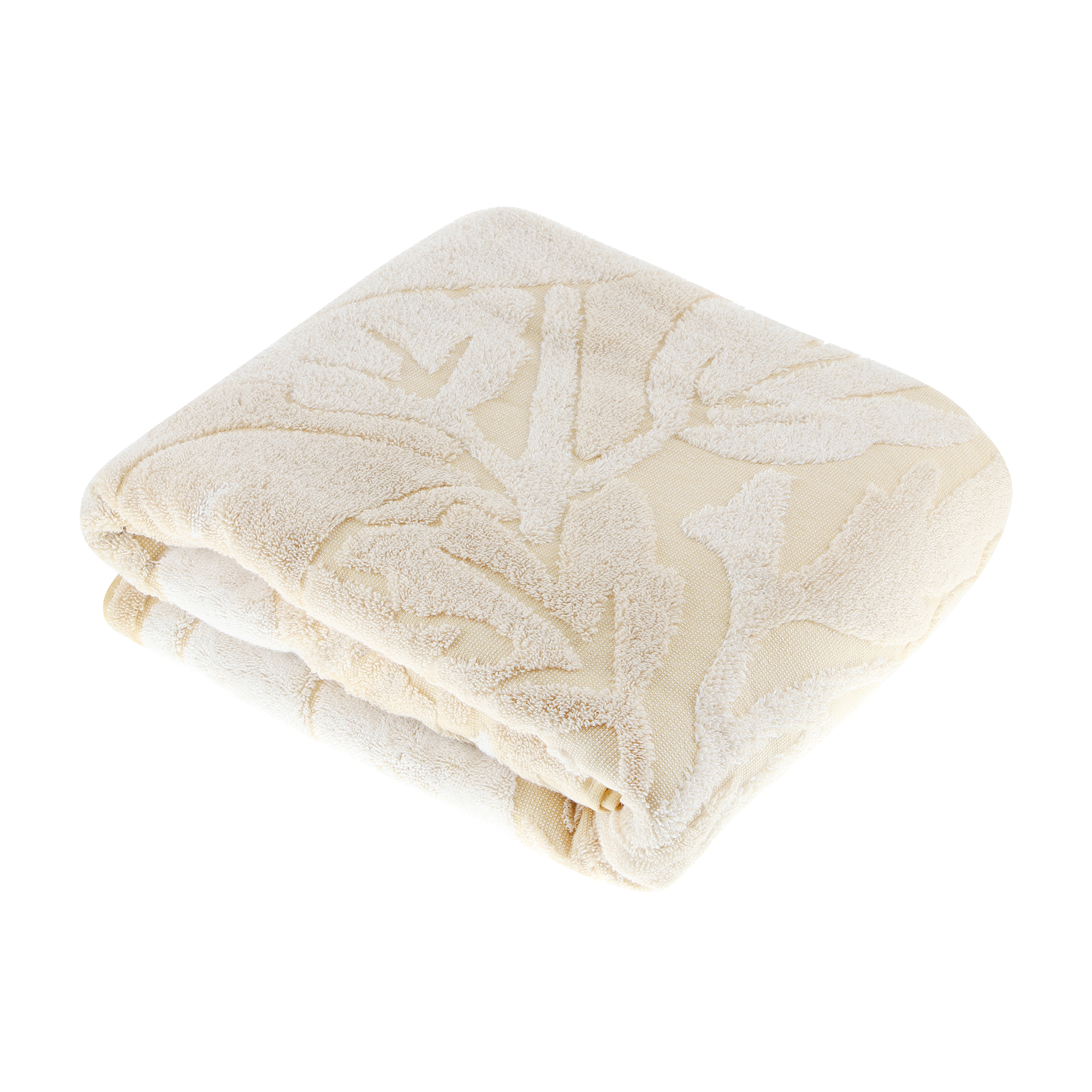 Полотенце махровое Cleanelly Форэста 100х150 бело-горчичное полотенце togas пуатье золотистый 100х150