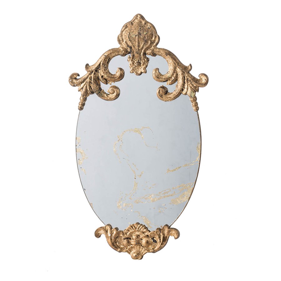 Зеркало Glasar овальное настенное в винтажном стиле 30x2x52 см зеркало для ванной opadiris карат 80 белый глянцевый с золотой патиной