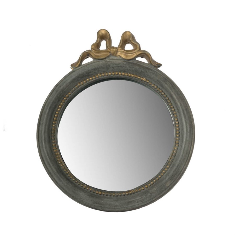Зеркало Glasar круглое настенное в винтажном стиле с вензелем сверху 19x3x23 см зеркало настенное glasar золотистое 19х3х40 см