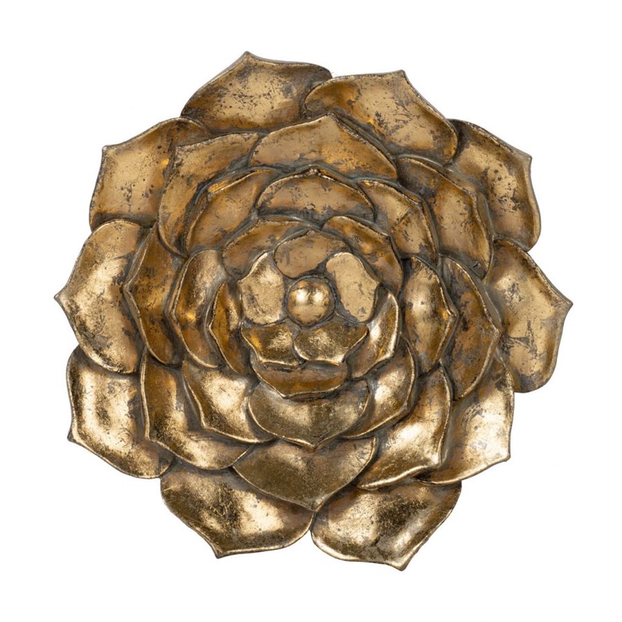 Декор настенный Glasar золотистого цвета в виде цветка  26x26x4см графин glasar 14х30 5 см