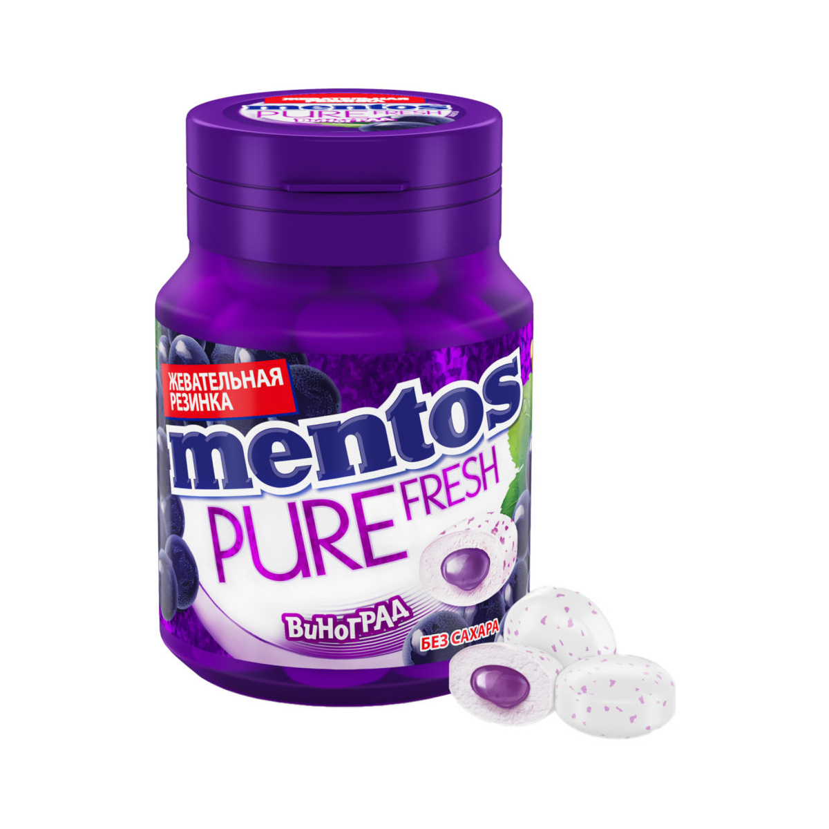 Жевательная резинка Mentos Pure Fresh Виноград, 54 г