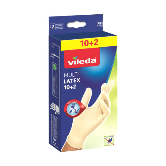 Перчатки одноразовые Vileda S/M 10+2 шт одноразовые перчатки 10шт 2 в упаковке l vileda
