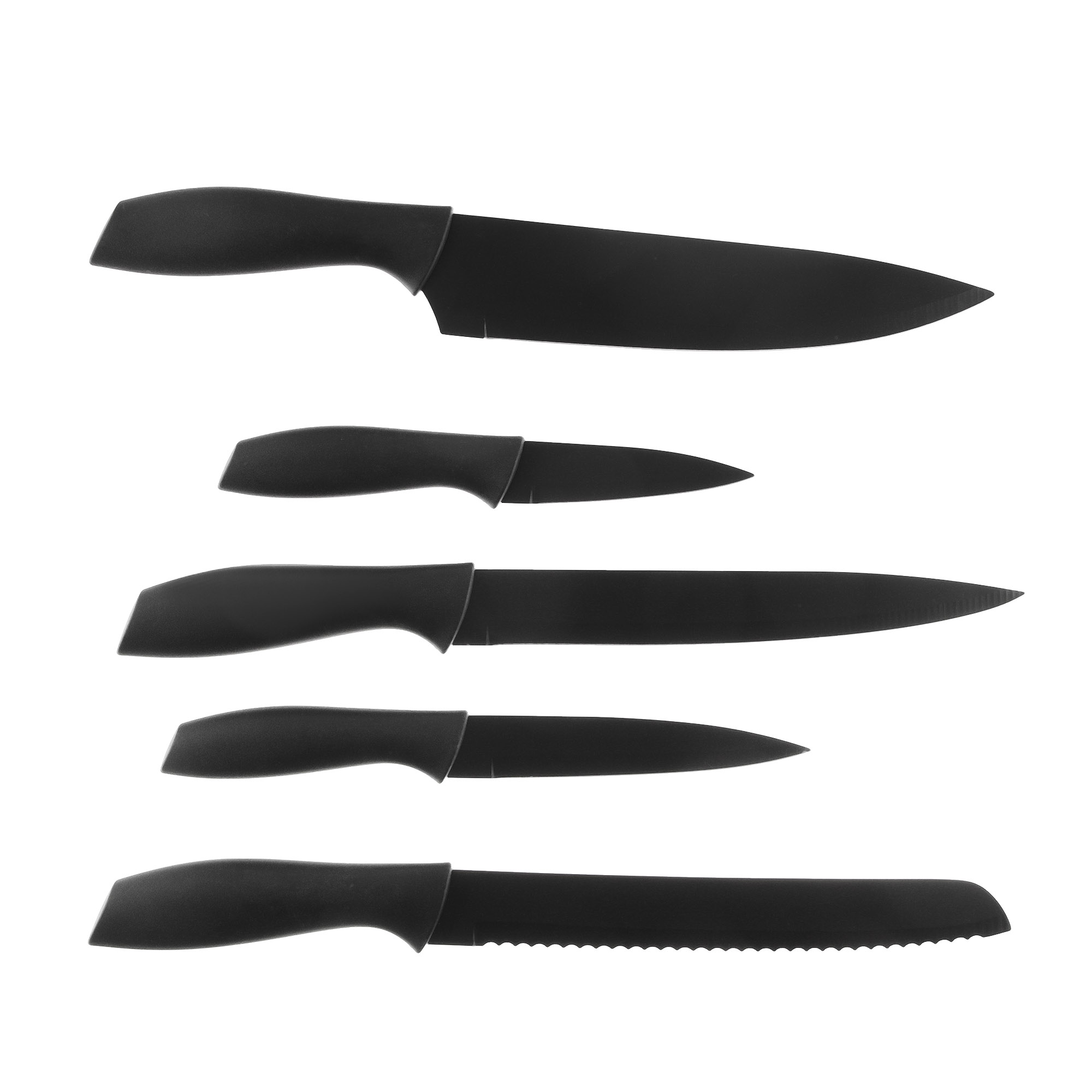 Набор кухонных ножей Koopman tableware 5 шт, цвет черный - фото 3