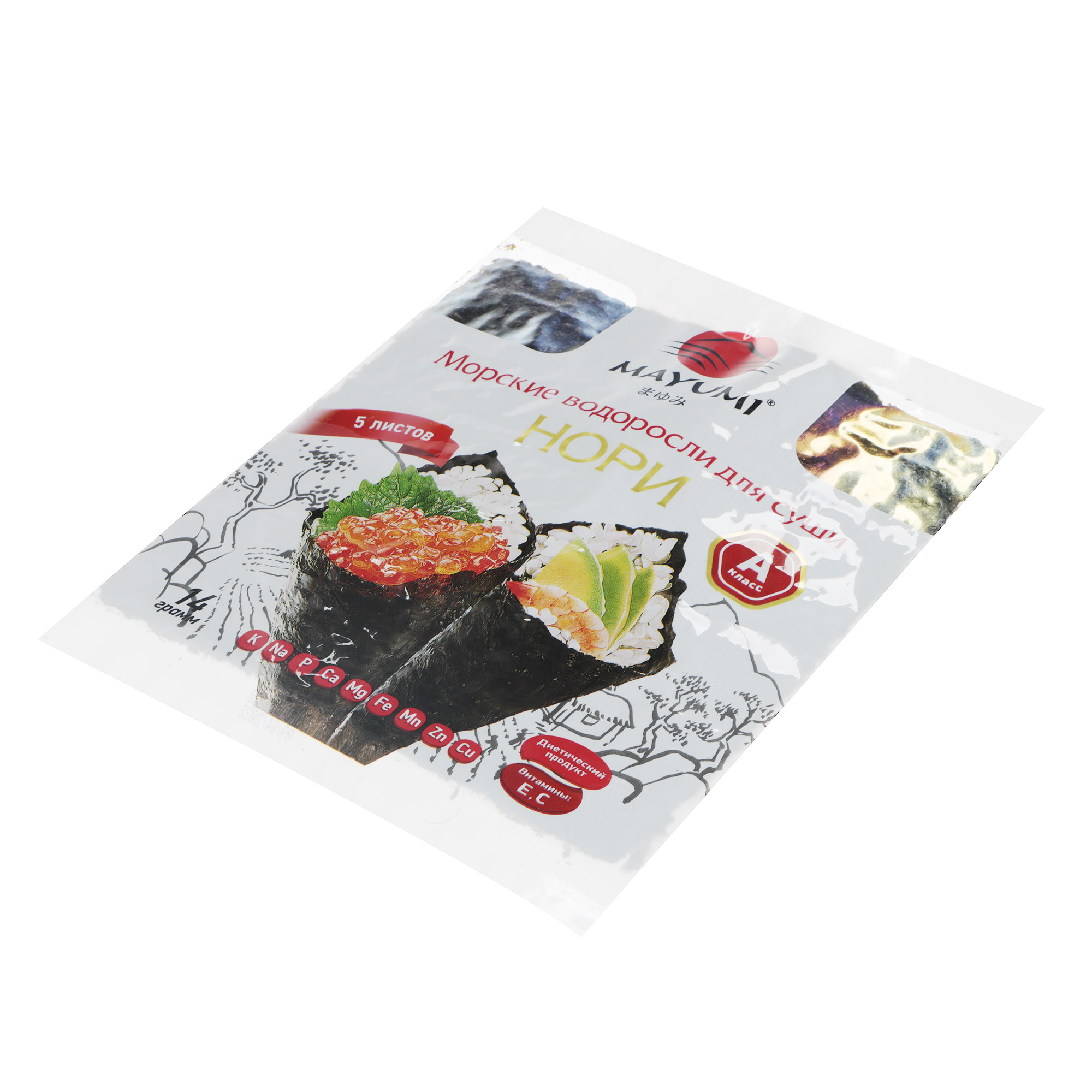 Водоросли Нори Mayumi для суши, 14 г рис для суши mayumi 400 г