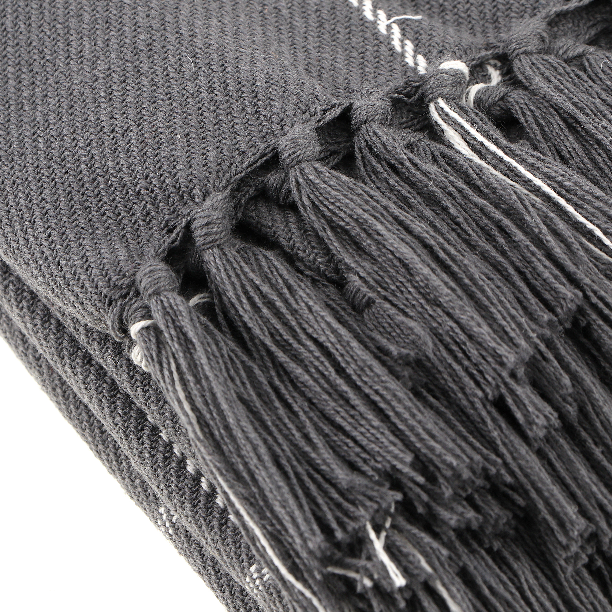 Плед Homelines textiles drill check 220x240cm dark grey, цвет темно-серый - фото 2