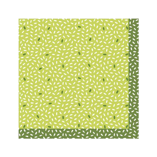 Салфетки Duni RICE GREEN бумажные 3-х слойные 33х33 см
