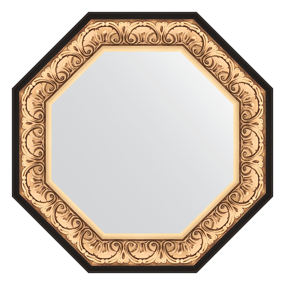 Зеркало в багетной раме Evoform барокко золото 106 мм 70,4х70,4 см зеркало с фацетом в багетной раме evoform барокко золото 106 мм 60х90 см