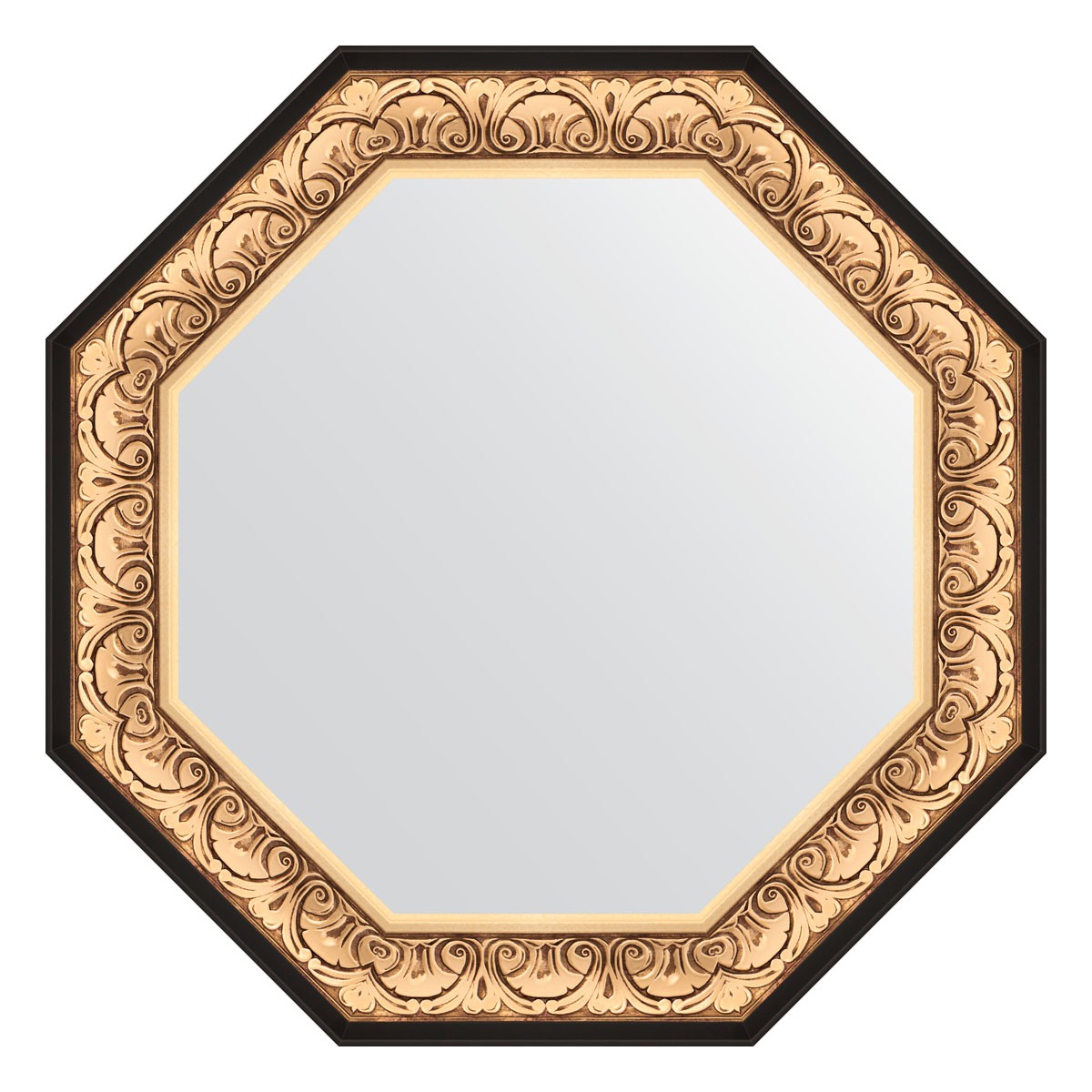 Зеркало в багетной раме Evoform барокко золото 106 мм 80,4х80,4 см зеркало с фацетом в багетной раме evoform барокко золото 106 мм 60х90 см