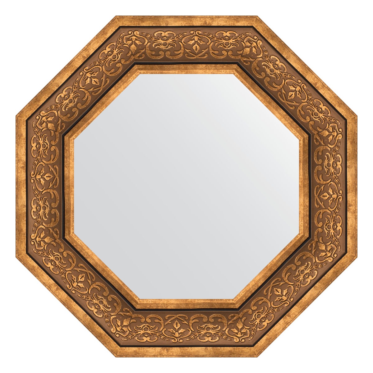 Зеркало в багетной раме Evoform вензель бронзовый 101 мм 59,4х59,4 см зеркало 79х109 см вензель бронзовый evoform exclusive by 3474