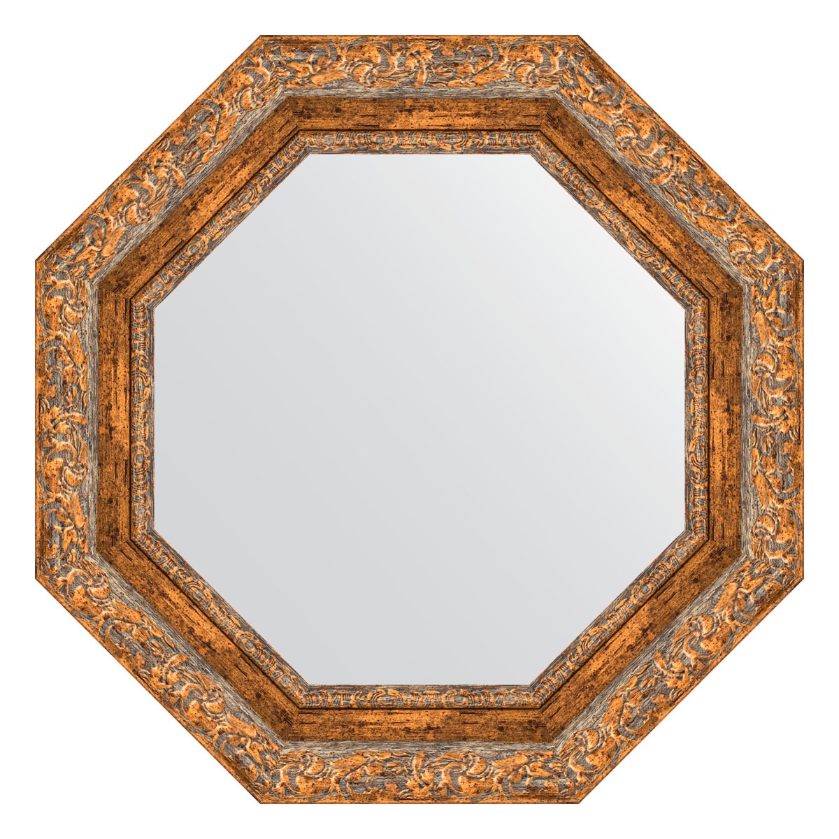 фото Зеркало в багетной раме evoform виньетка античная бронза 85 мм 55,4х55,4 см