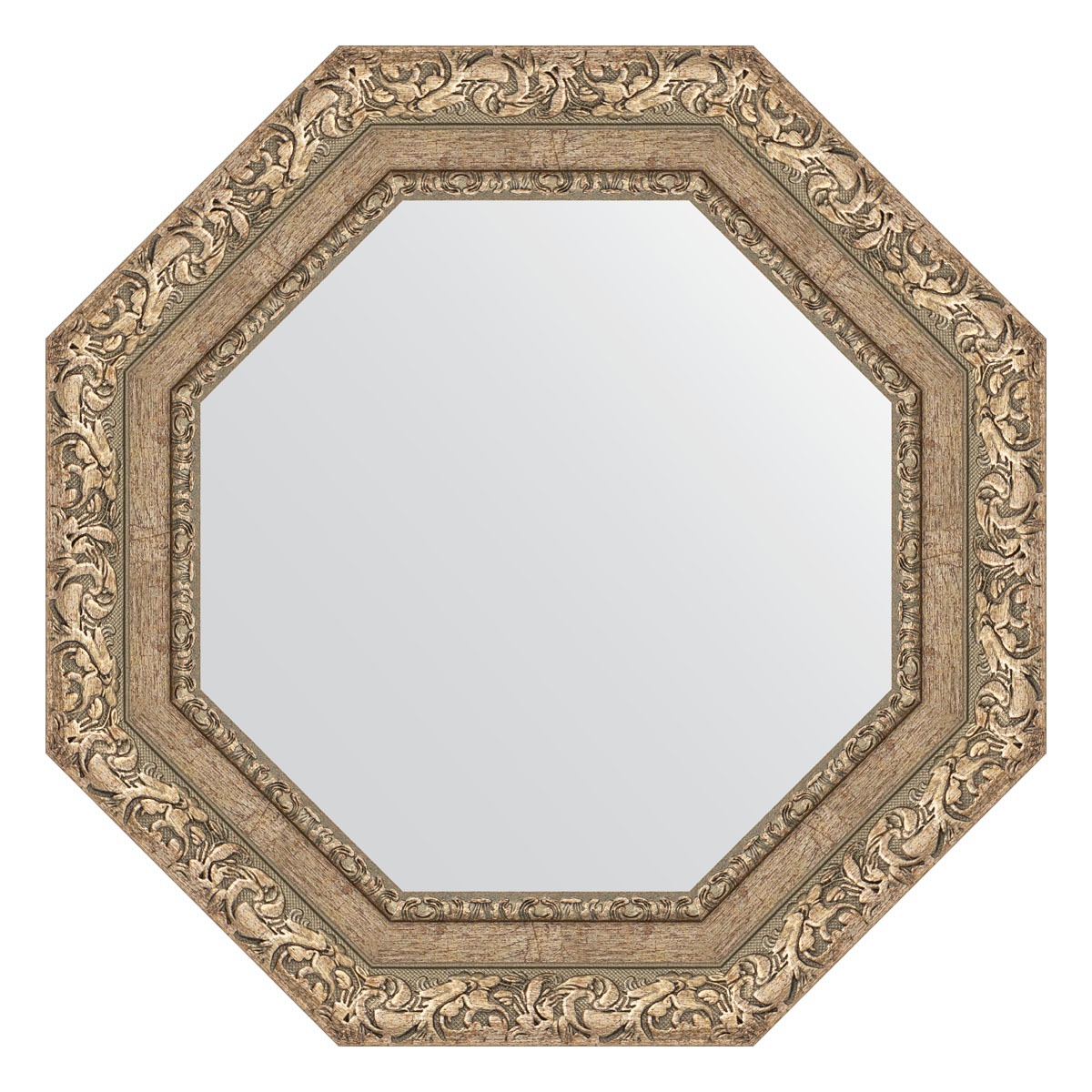 Зеркало в багетной раме Evoform виньетка античное серебро 85 мм 55,4х55,4 см зеркало 45х55 см виньетка античное серебро