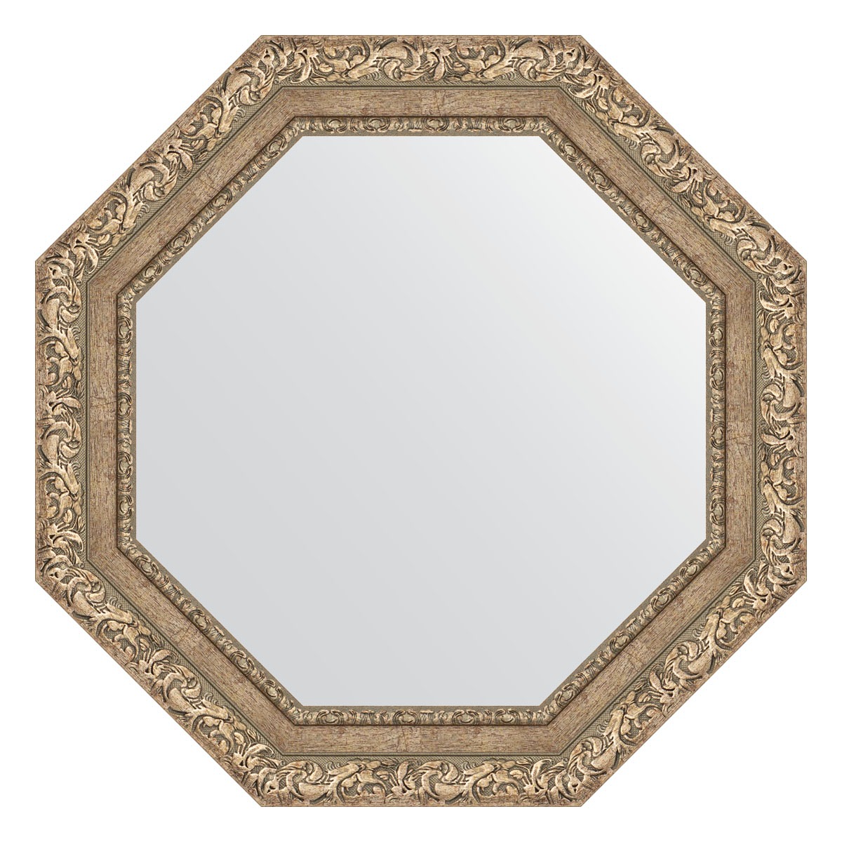 Зеркало в багетной раме Evoform виньетка античное серебро 85 мм 65,4х65,4 см зеркало 45х55 см виньетка античное серебро