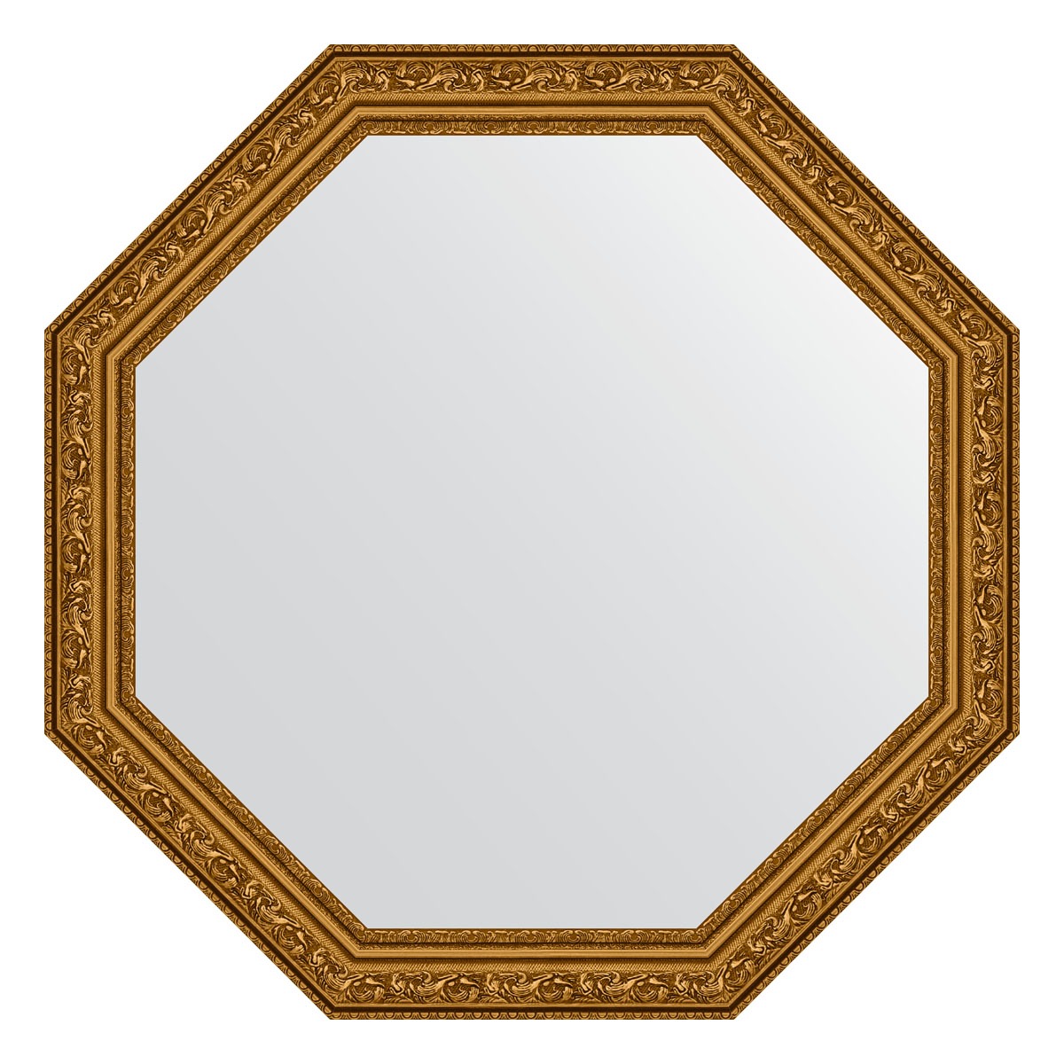 Зеркало в багетной раме Evoform виньетка состаренное золото 56 мм  60,4х60,4 см