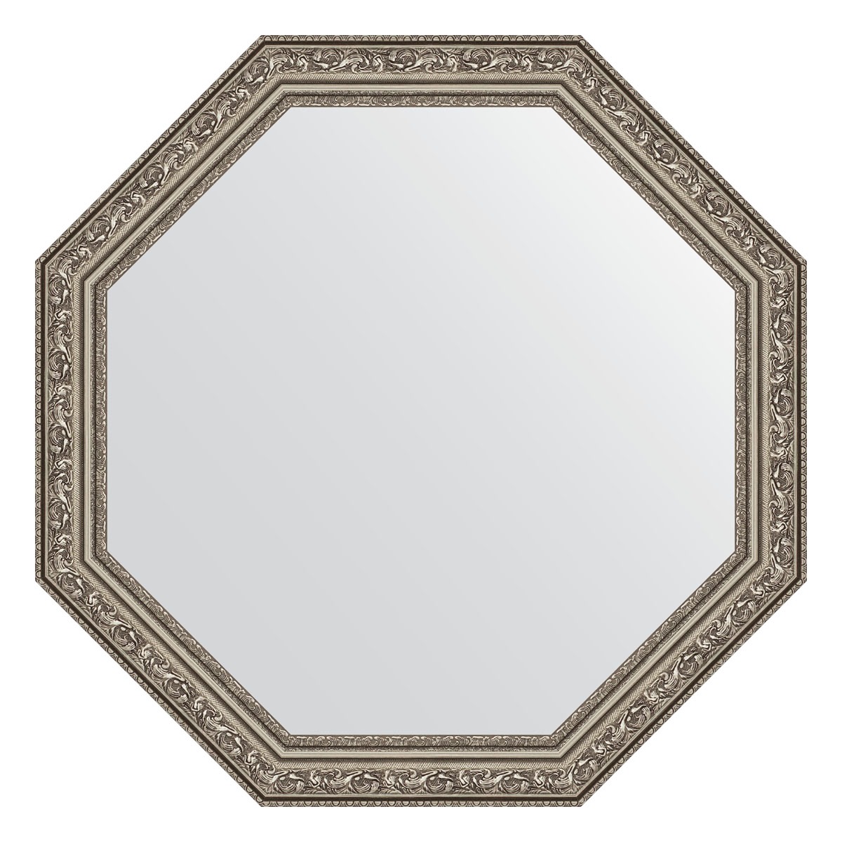 Зеркало в багетной раме Evoform виньетка состаренное серебро 56 мм 60,4х60,4 см