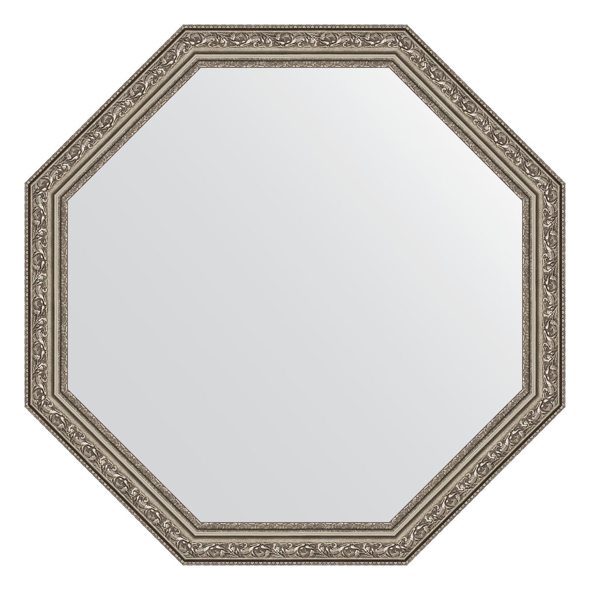 Зеркало в багетной раме Evoform виньетка состаренное серебро 56 мм 70,4х70,4 см