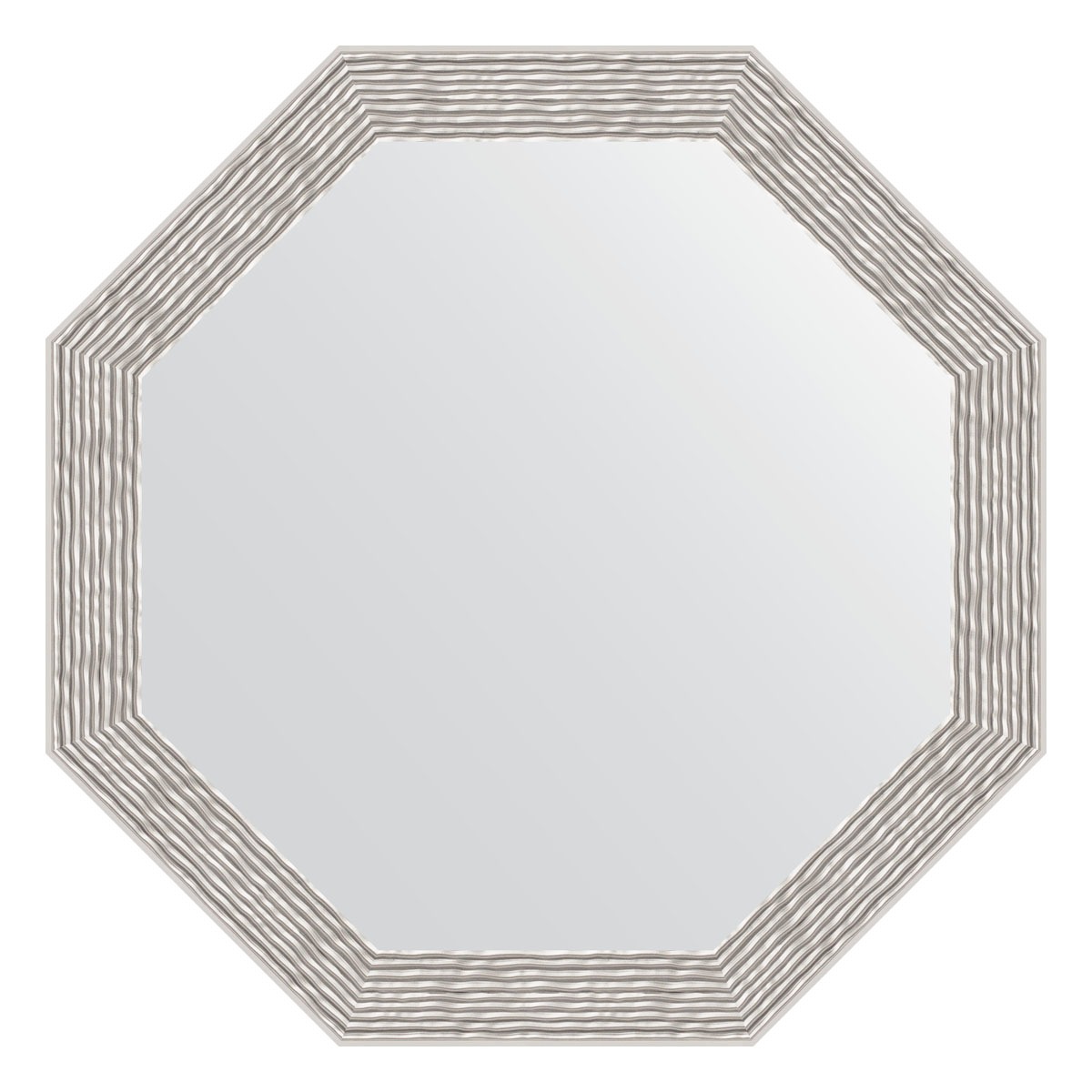 Зеркало в багетной раме Evoform волна алюминий 46 мм 48,2х48,2 см