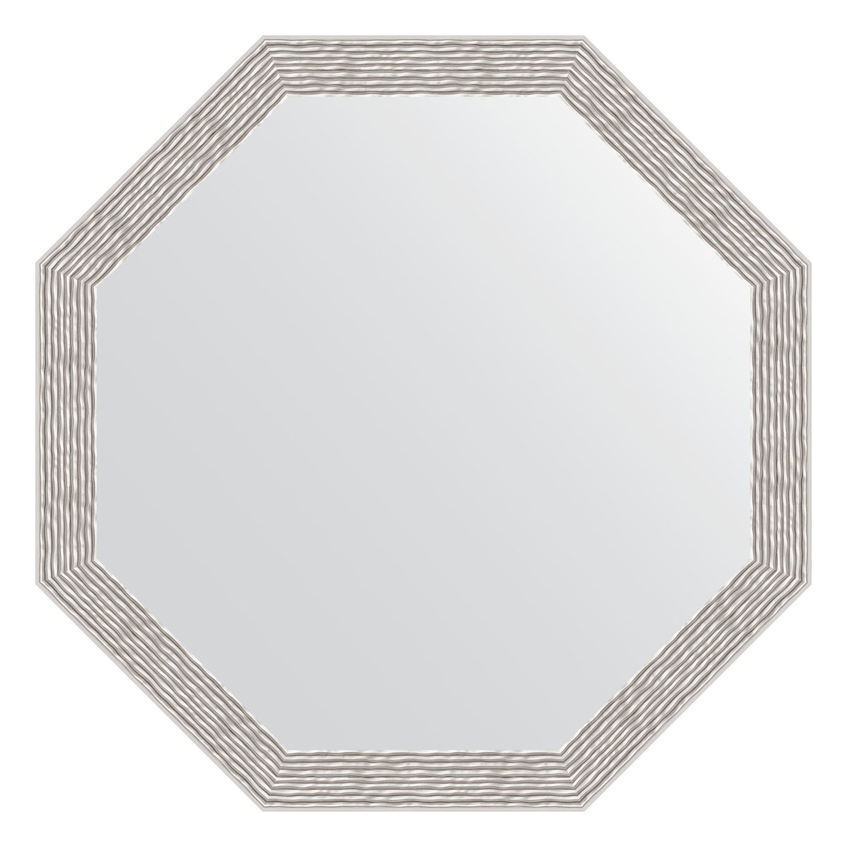 Зеркало в багетной раме Evoform волна алюминий 46 мм 58,2х58,2 см