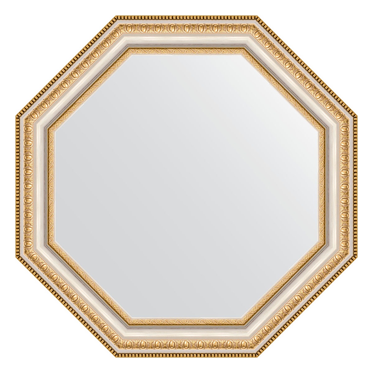 Зеркало в багетной раме Evoform золотые бусы на серебре 60 мм 51,6х51,6 см