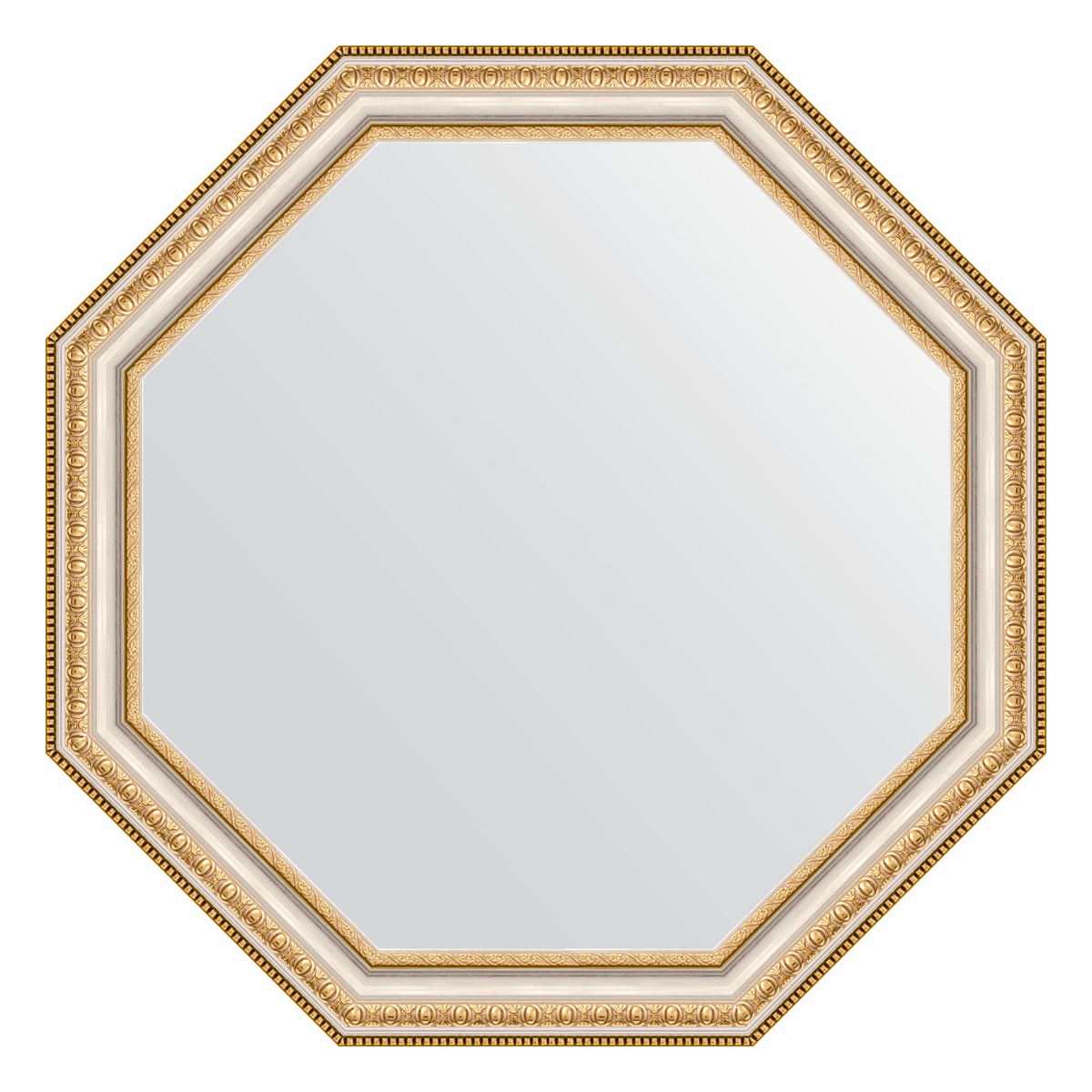 зеркало в багетной раме evoform золотые бусы на серебре 60 мм 61x81 см Зеркало в багетной раме Evoform золотые бусы на серебре 60 мм 61,6х61,6 см