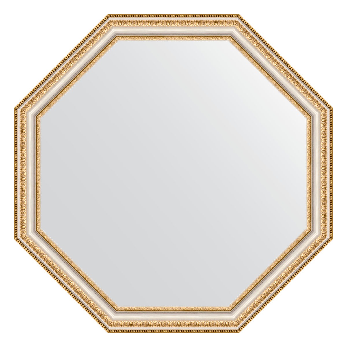 зеркало в багетной раме evoform золотые бусы на серебре 60 мм 61x81 см Зеркало в багетной раме Evoform золотые бусы на серебре 60 мм 71,6х71,6 см