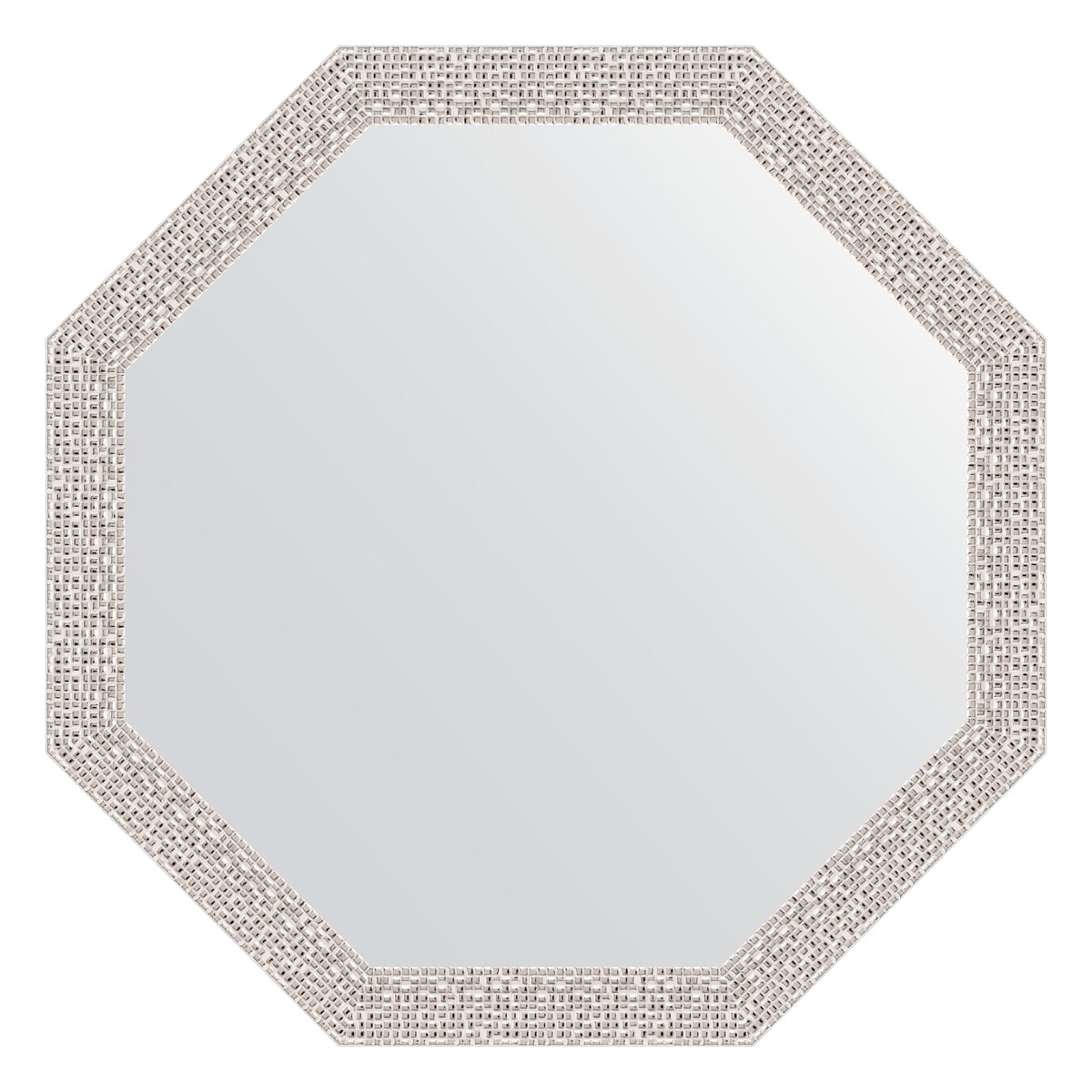 фото Зеркало в багетной раме evoform мозаика хром 46 мм 58,2х58,2 см