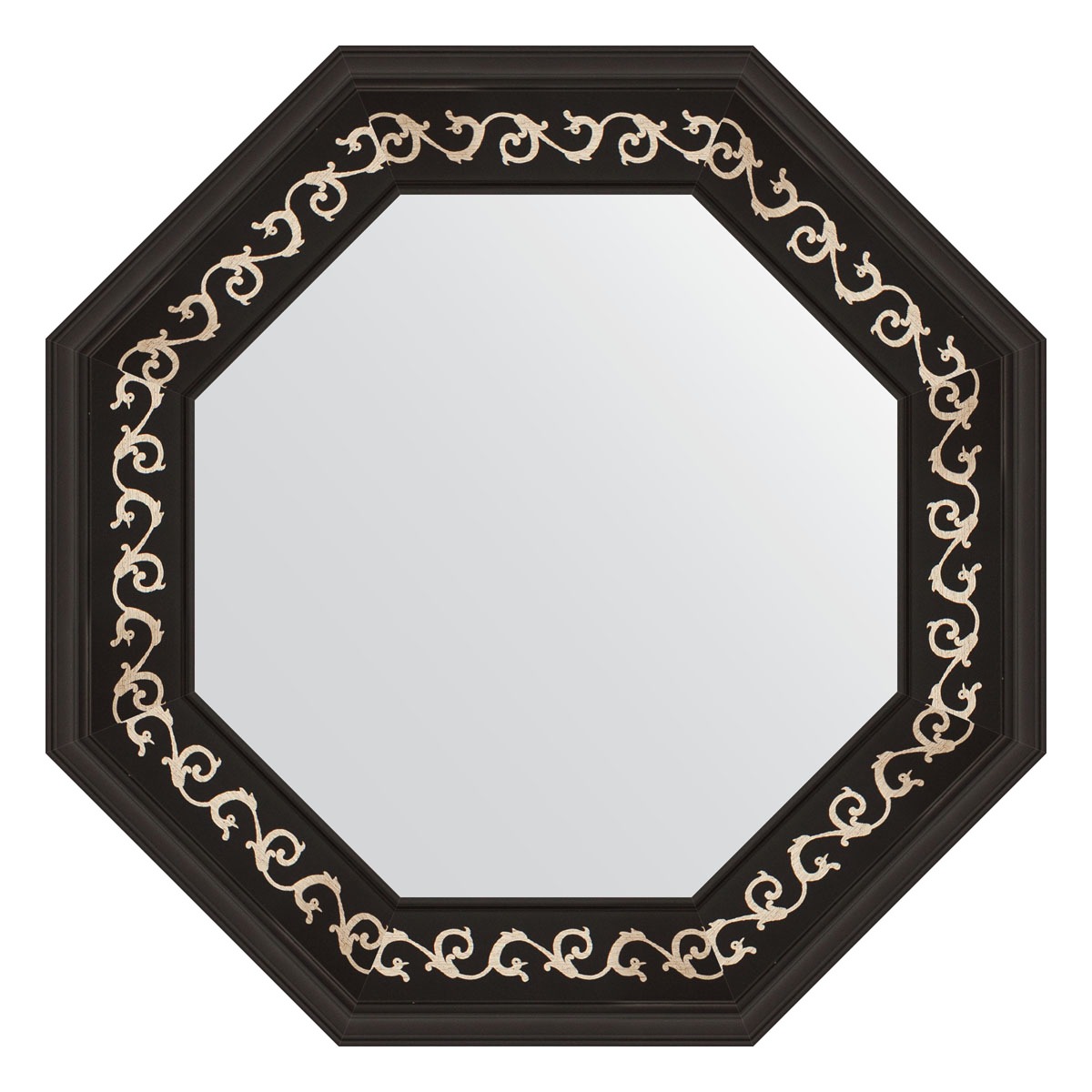 Зеркало в багетной раме Evoform черный ардеко 81 мм 55,0х55,0 см зеркало с фацетом в багетной раме evoform ардеко 81 мм 75х105 см