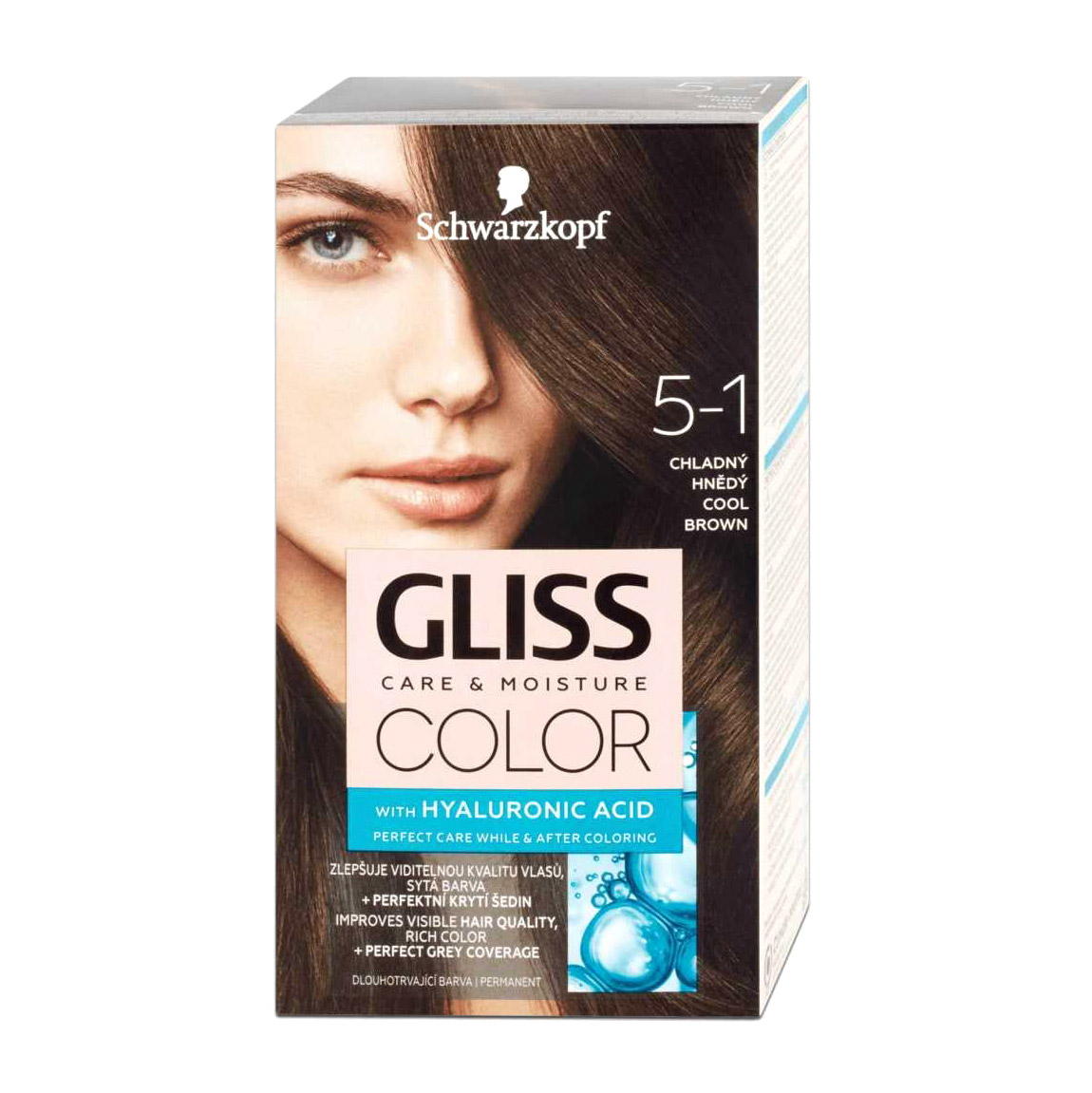 Краска для волос Gliss Kur 5-1 Холодный каштановый крем краска 6 3 jennifer темно каштановый