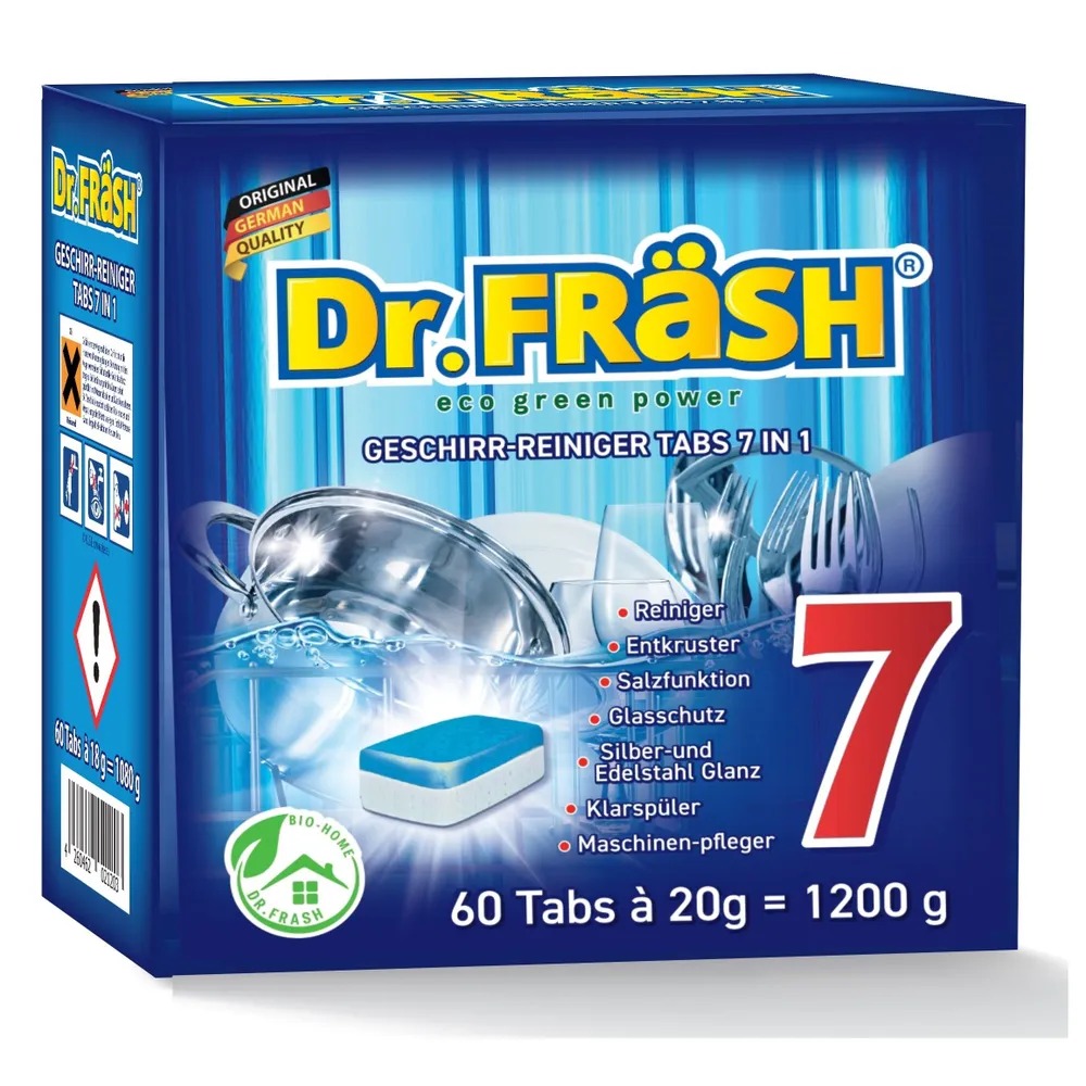 Таблетки для посудомоечной машины Dr.Frash 7в1 60 шт таблетки для посудомоечных машин 5 в 1 40шт