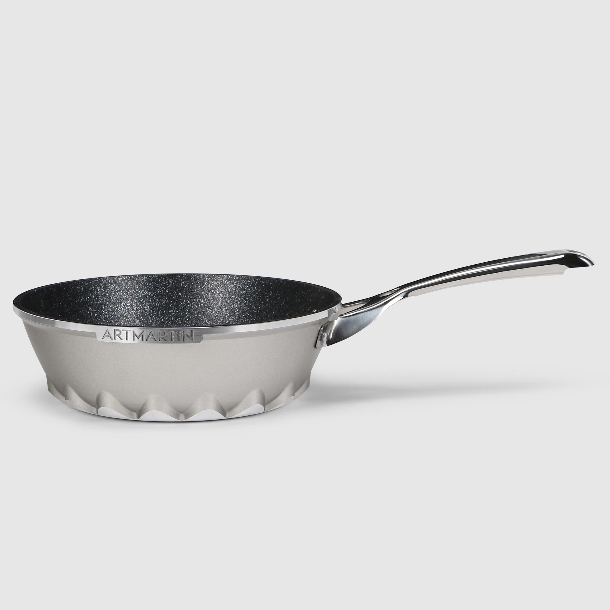 Вок с крышкой Kitchen star Artmartin 24 см, цвет серый - фото 7
