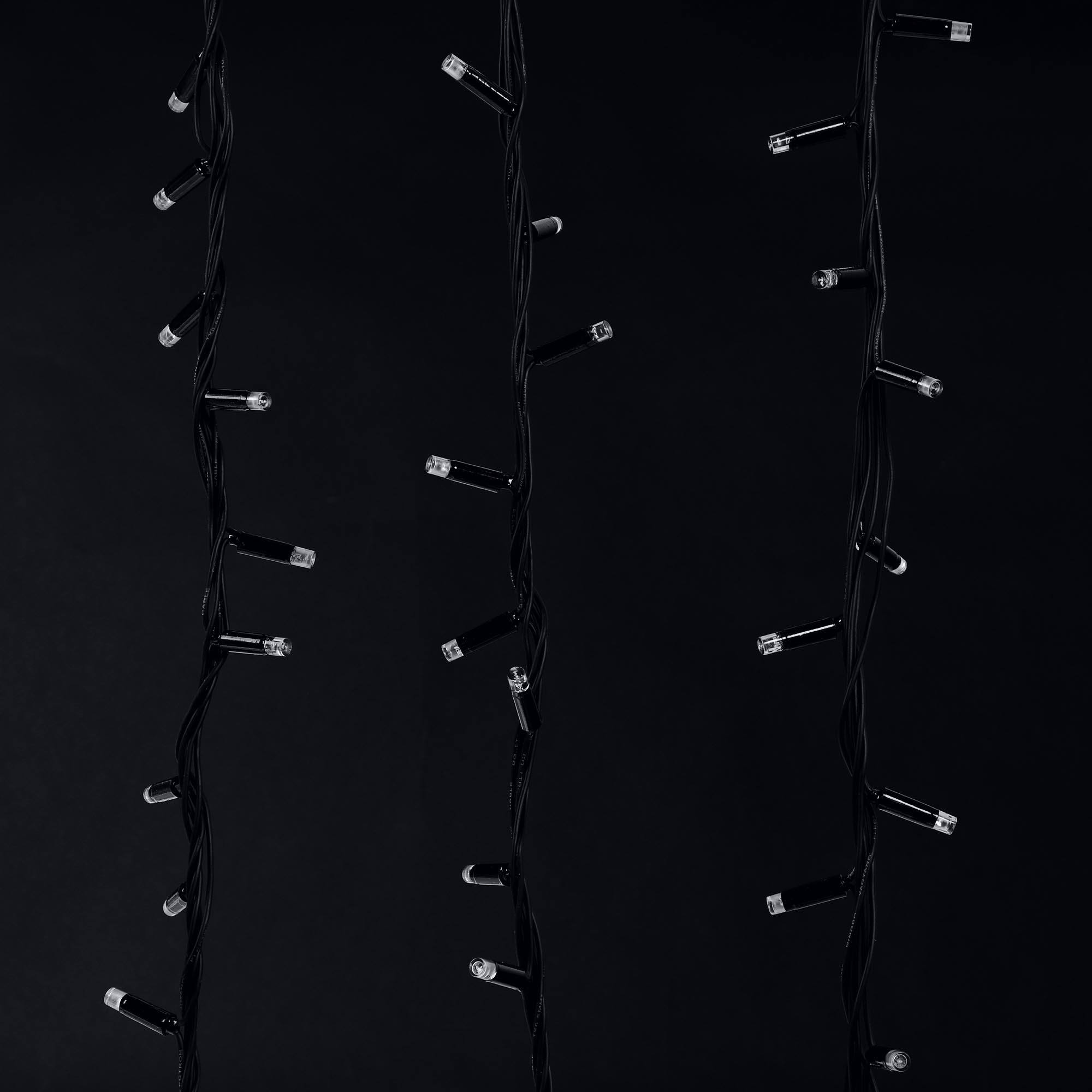 Электрогирлянда уличная Reason 200 LED теплый белый 600х40 см, цвет черный - фото 4