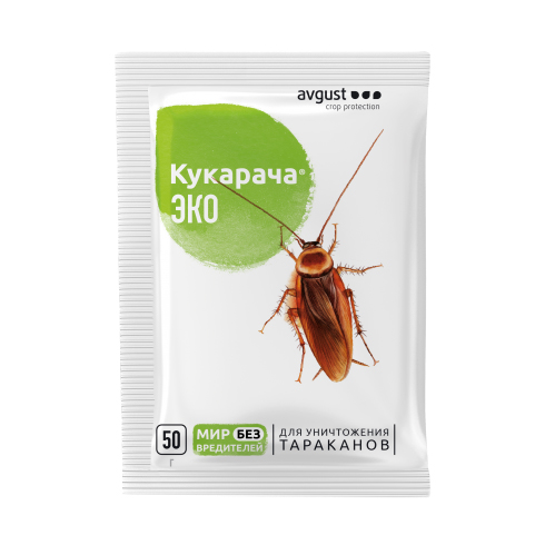 Инсектицид Avgust Кукарача ЭКО от тараканов, чешуйниц и мокриц 50 г инсектицид от тараканов combat super bait 6 дисков