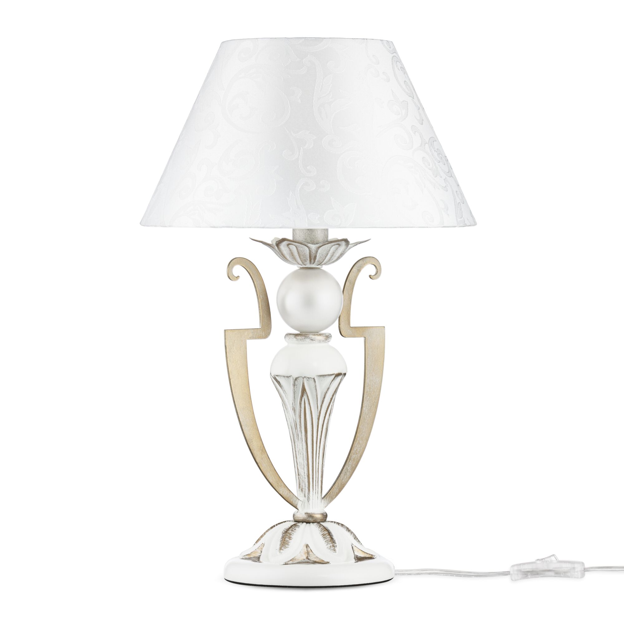 Настольная лампа Maytoni Elegant ARM004-11-W 1хE14х40W Белый с Золотом настольная лампа maytoni arm001 11 w жемчужный белый 1хe14х40w