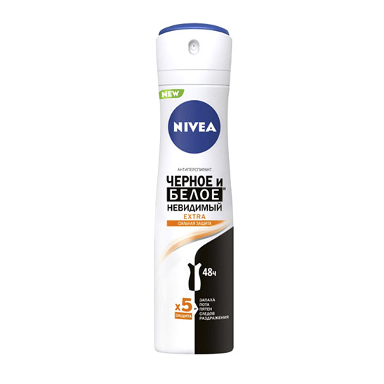 Дезодорант-спрей для женщин Nivea Черное и белое Невидимый Extra 150 мл дезодорант nivea ultra для мужчин спрей 150 мл