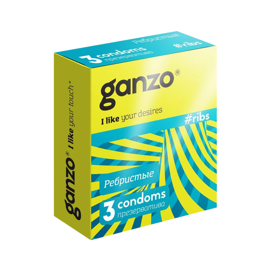 Презервативы Ganzo Ribs ребристые 3 шт ganzo презервативы точечно ребристые extase 12