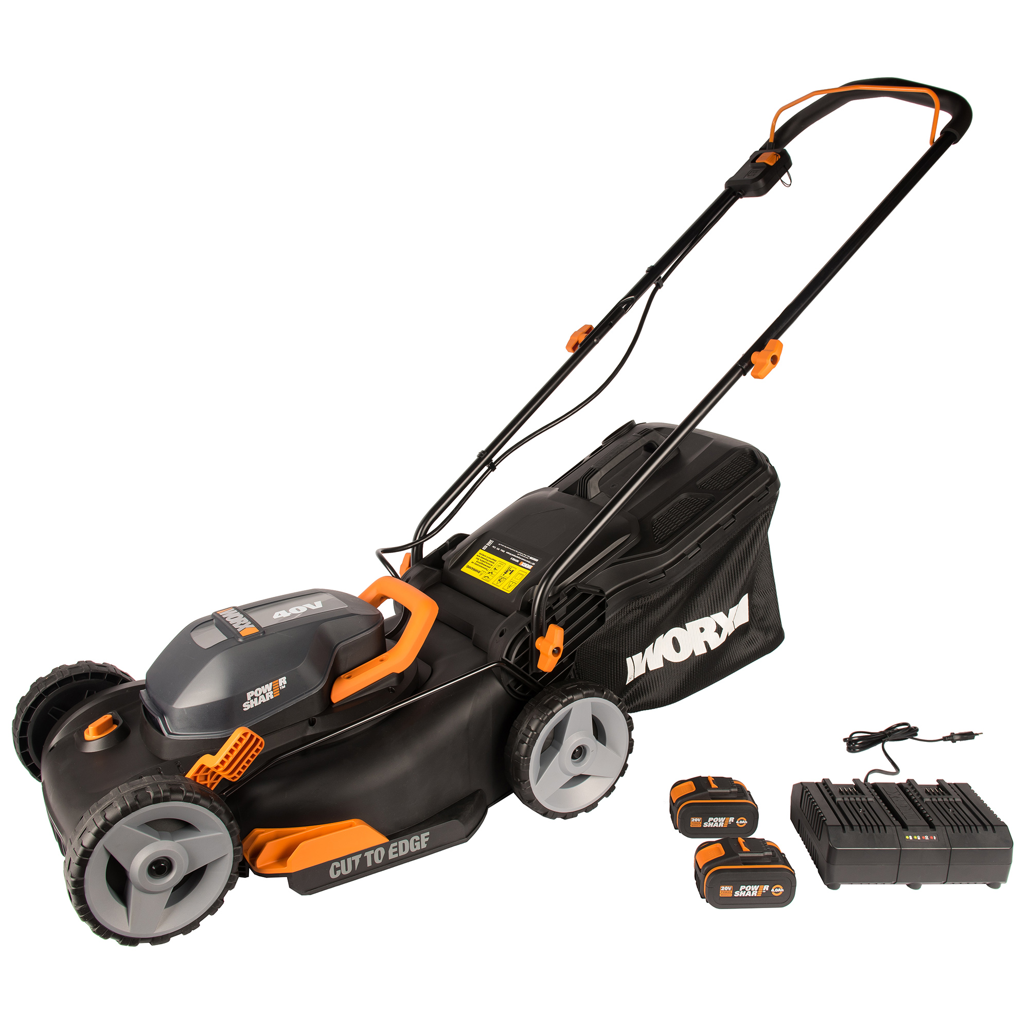 фото Газонокосилка worx wg743e 40v