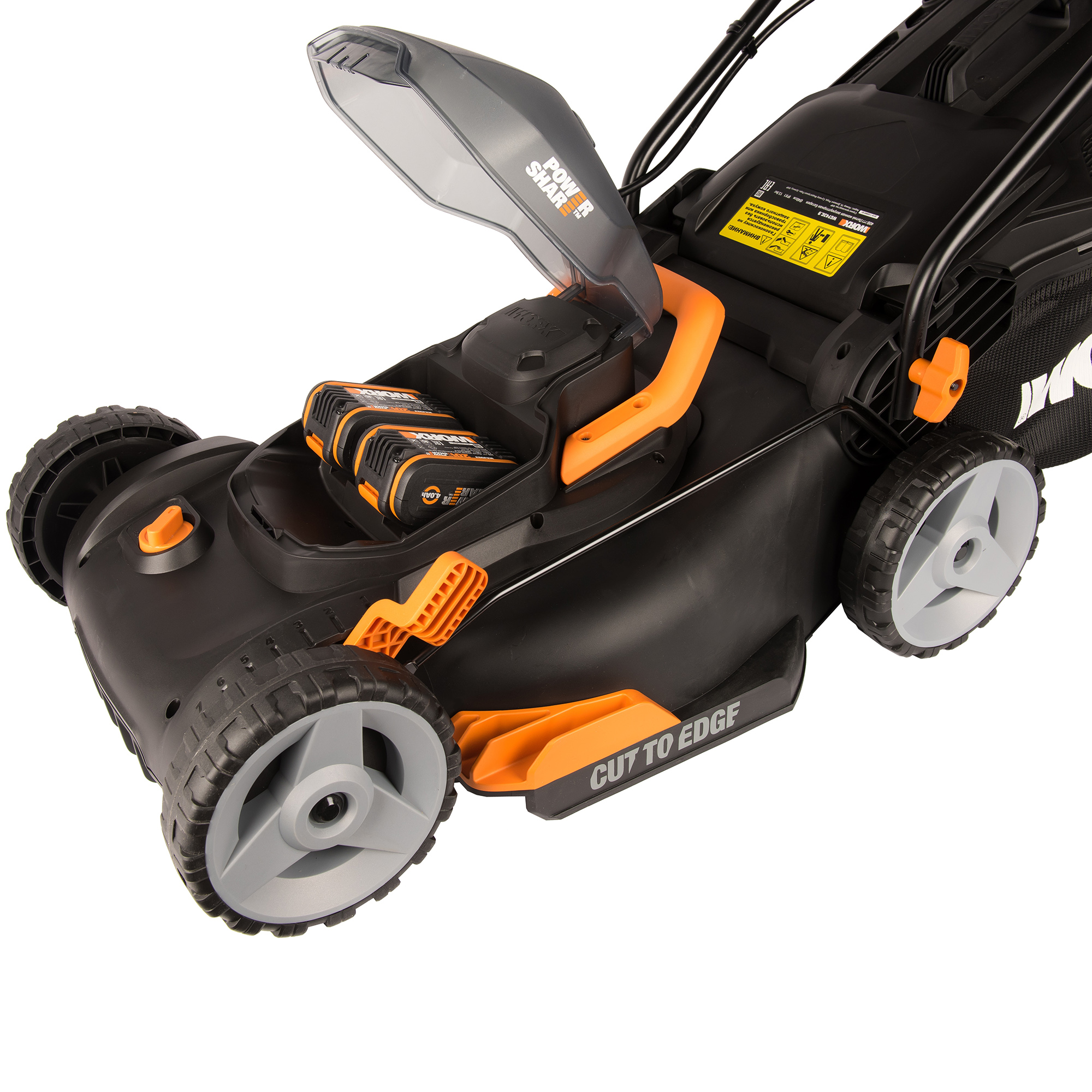 фото Газонокосилка worx wg743e 40v