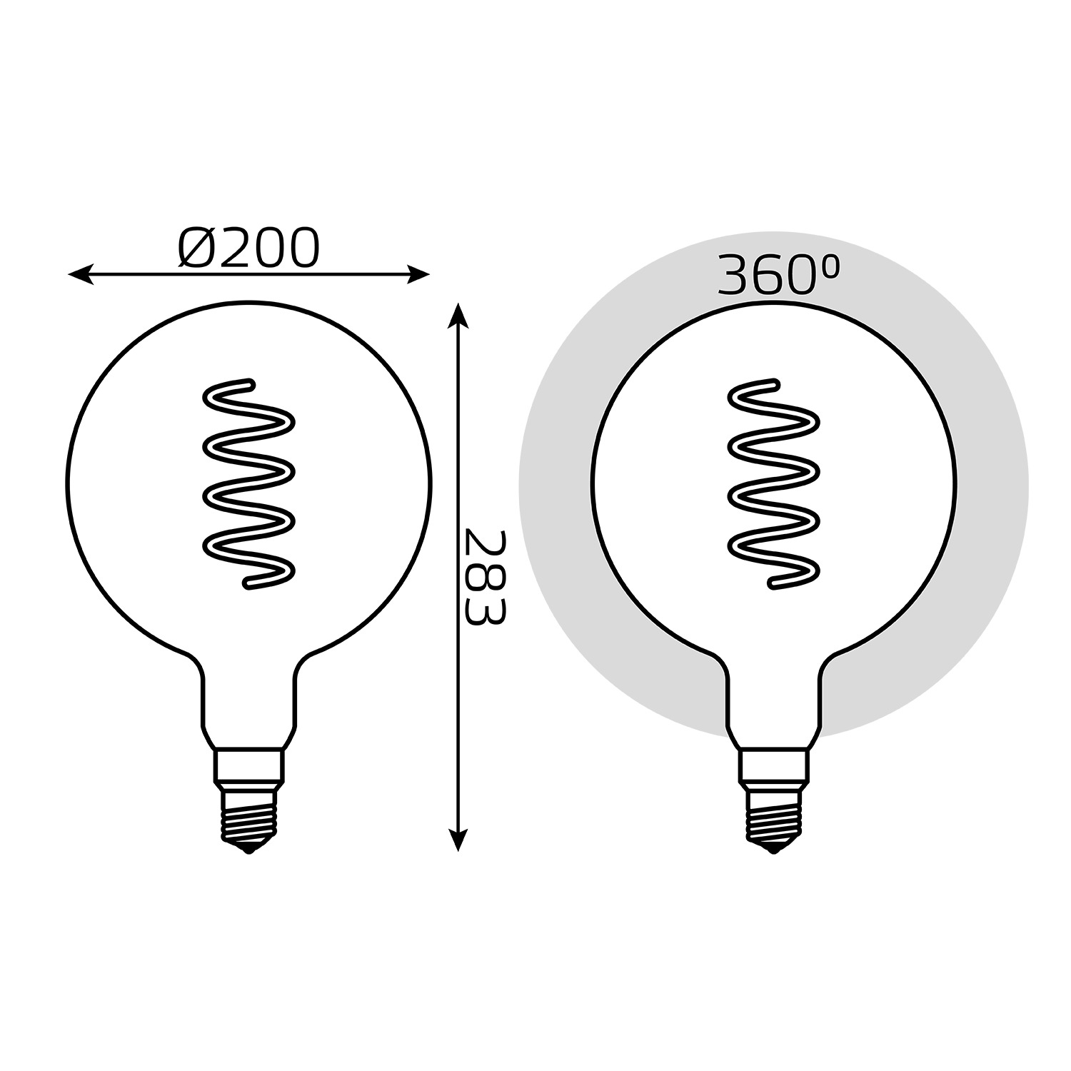 фото Лампа gauss filament g200 e27 4.5w gray 1800k