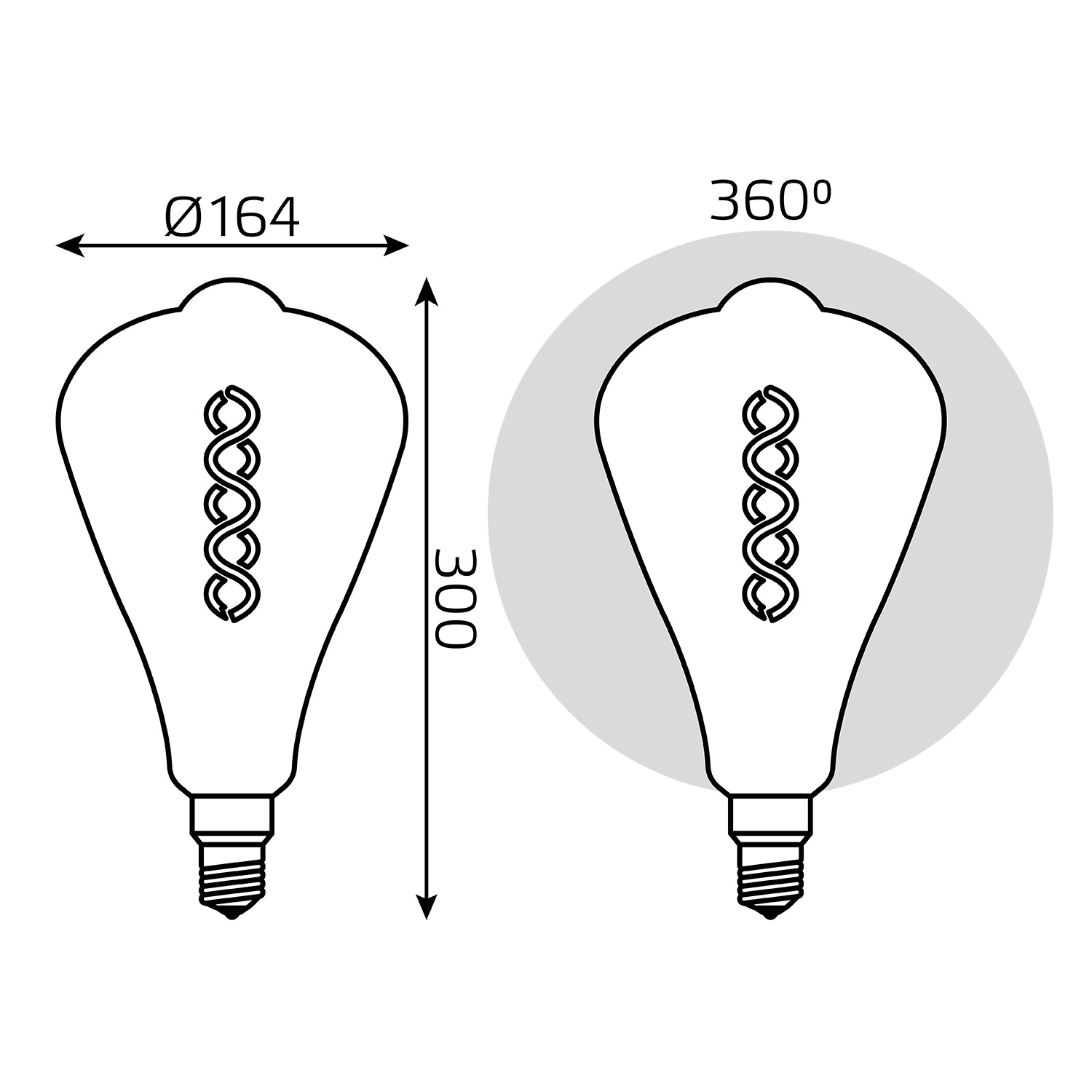 Лампа Gauss filament st64 e27 8.5w amber 2000k Вид№6