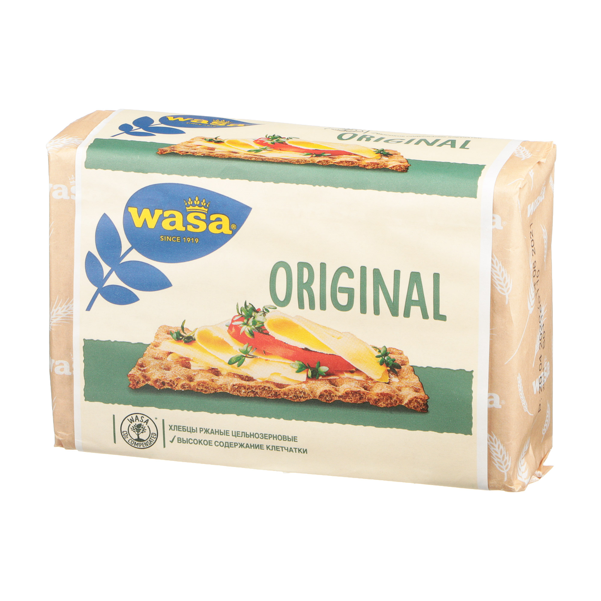 Хлебцы ржаные Wasa Original цельнозерновые 275 г хлебцы пшеничные тонкие wasa с кунжутом 200 гр