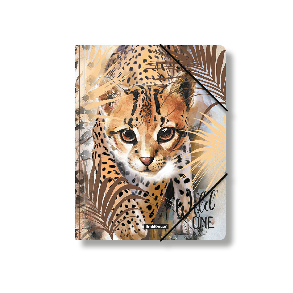 Папка на резинках пластиковая Erich Krause Wild Cat, A4 подкладка настольная пластиковая erich krause wild cat a4