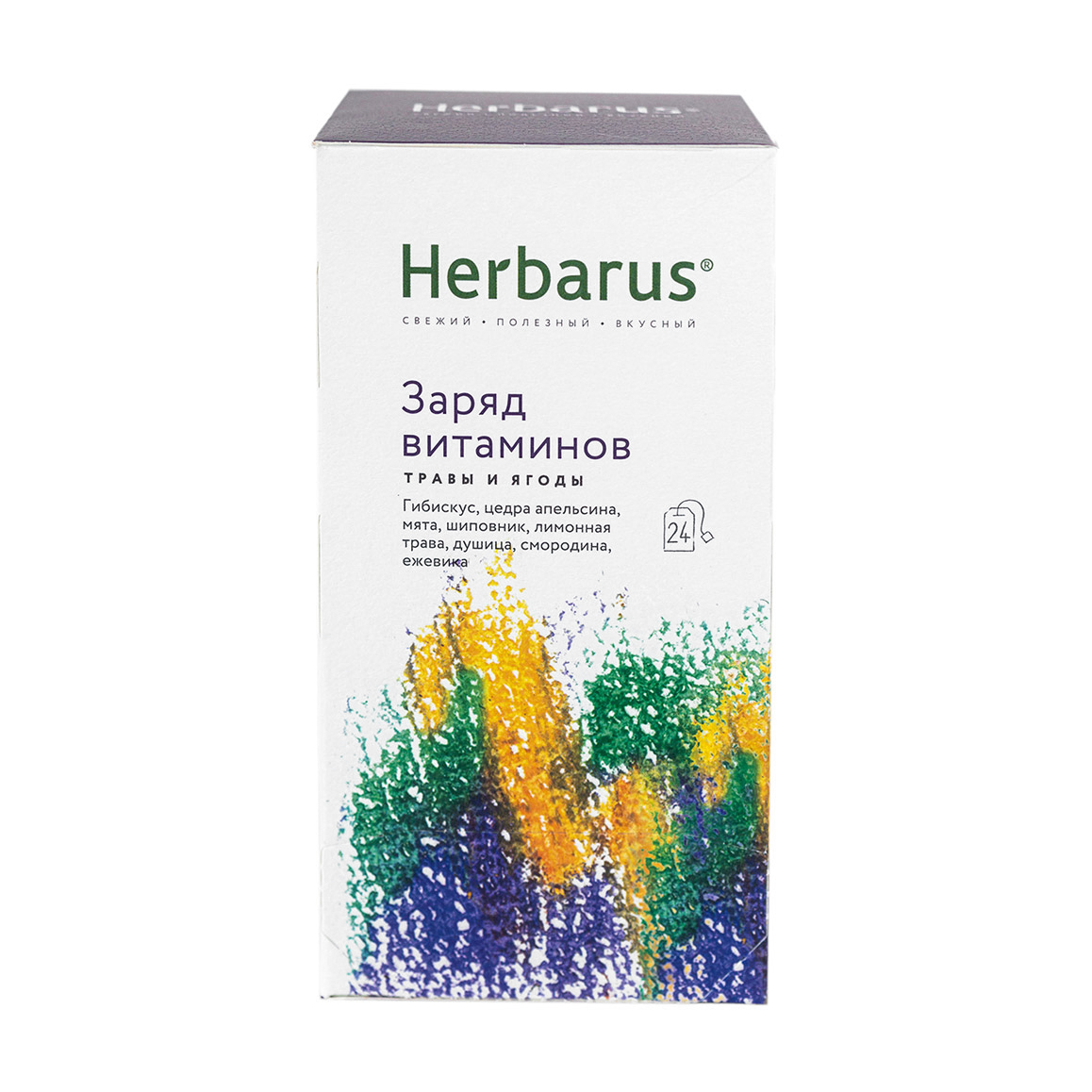 Чайный напиток Herbarus Заряд витаминов 24 пакетика ежевика лох тей