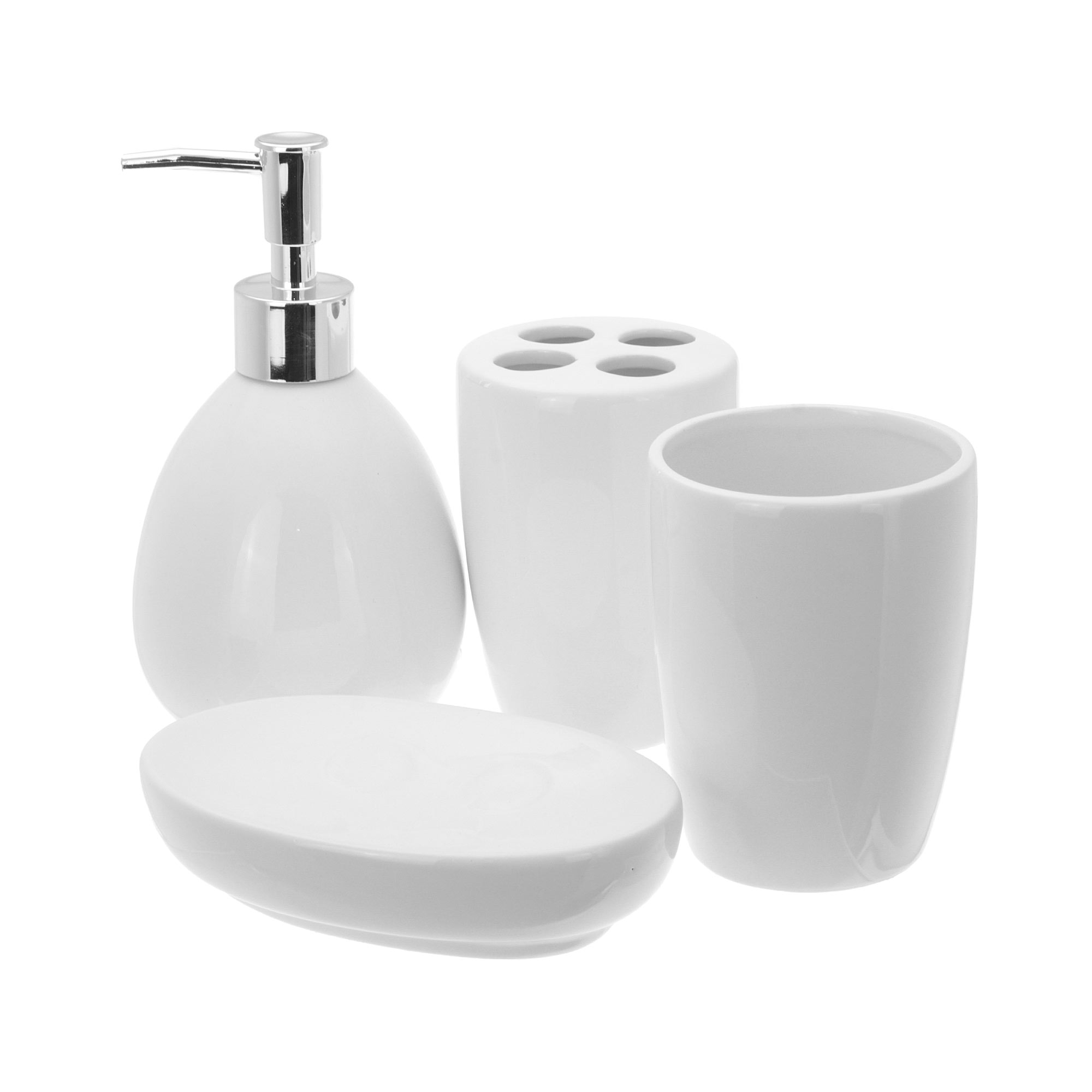 Набор аксессуаров для ванной Hengfei белый из 4 предметов (GX17G225) щётка для ёршика hengfei белый 7 8х7 8х8 2 см