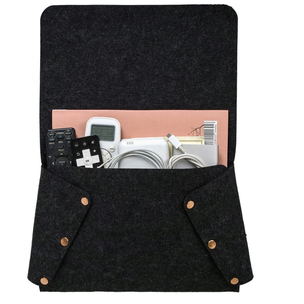Органайзер Qwerty для дивана и кресла, черный, 32x6x80 см