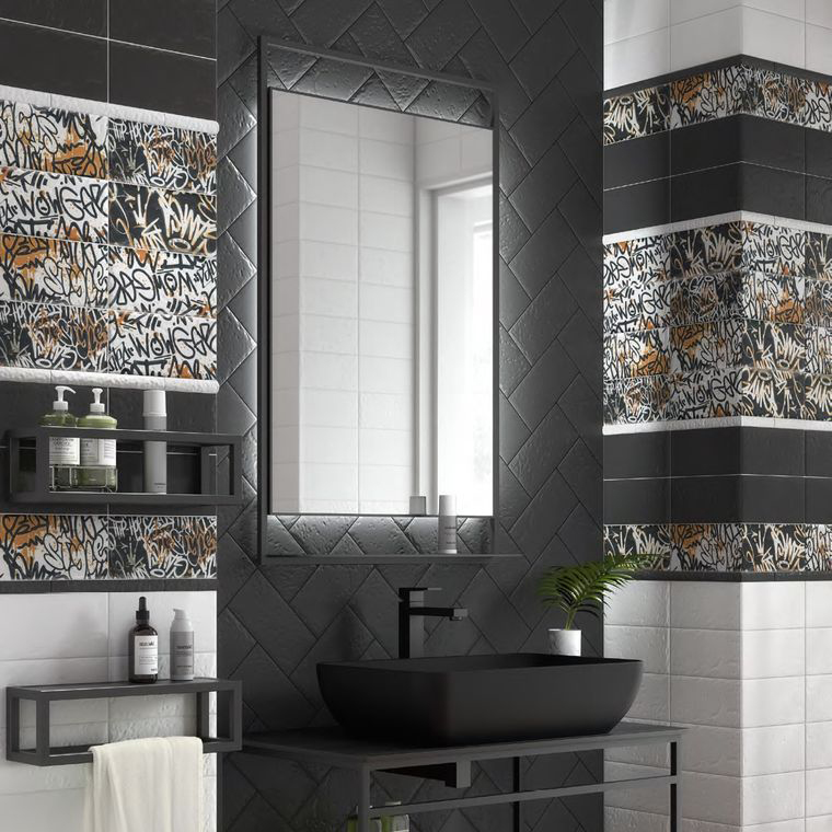 Бордюр Kerama Marazzi Карандаш Граффити белый 20x2 см PRA001 Вид№2