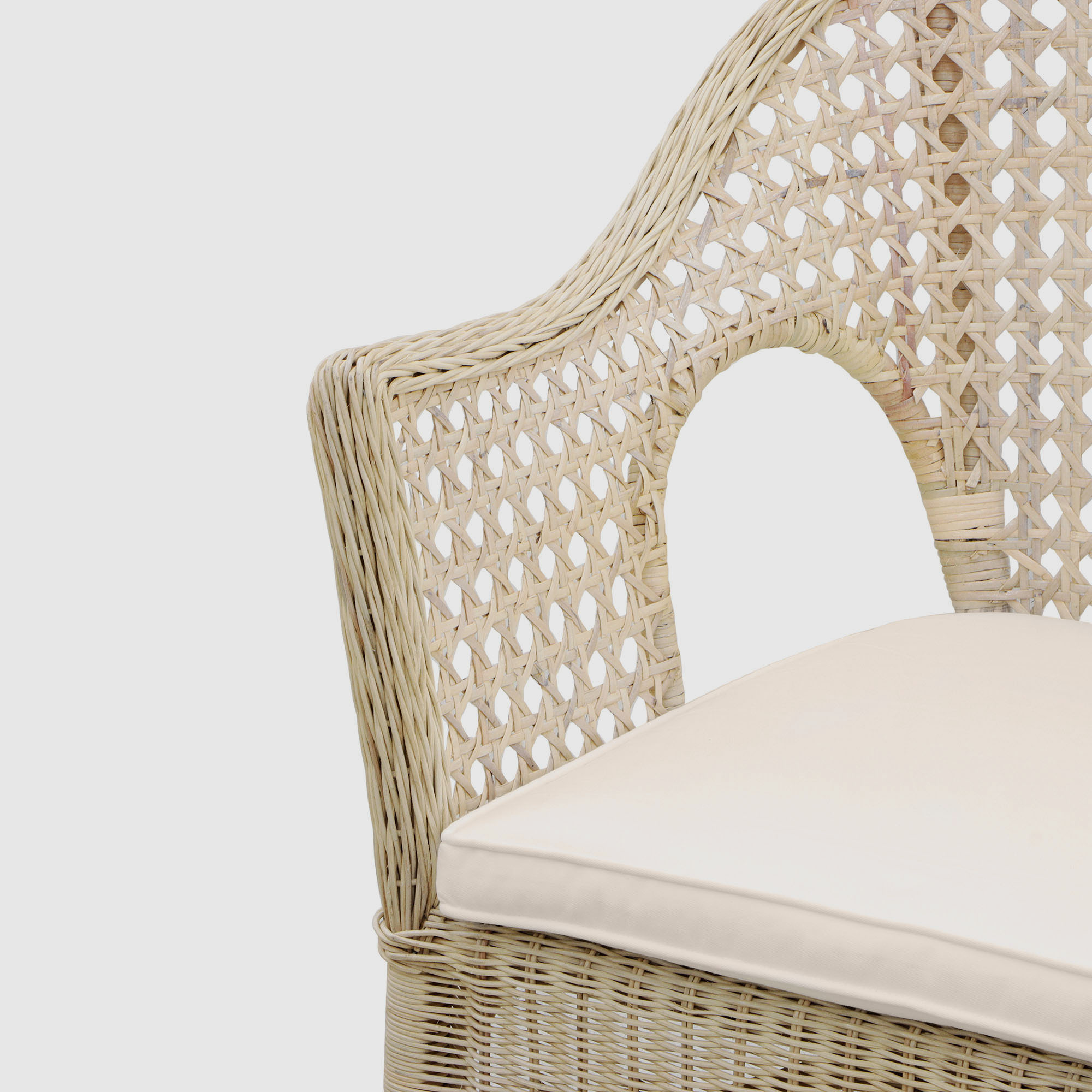 Кресло Rattan grand texas с подушкой wash white, цвет белый - фото 7