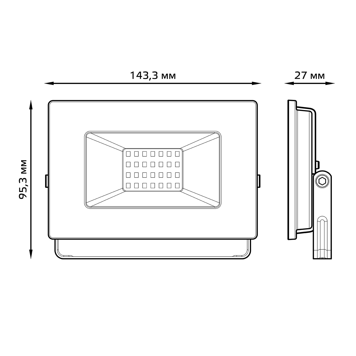 фото Прожектор светодиодный gauss elementary 30 вт ip65 3000k, черный