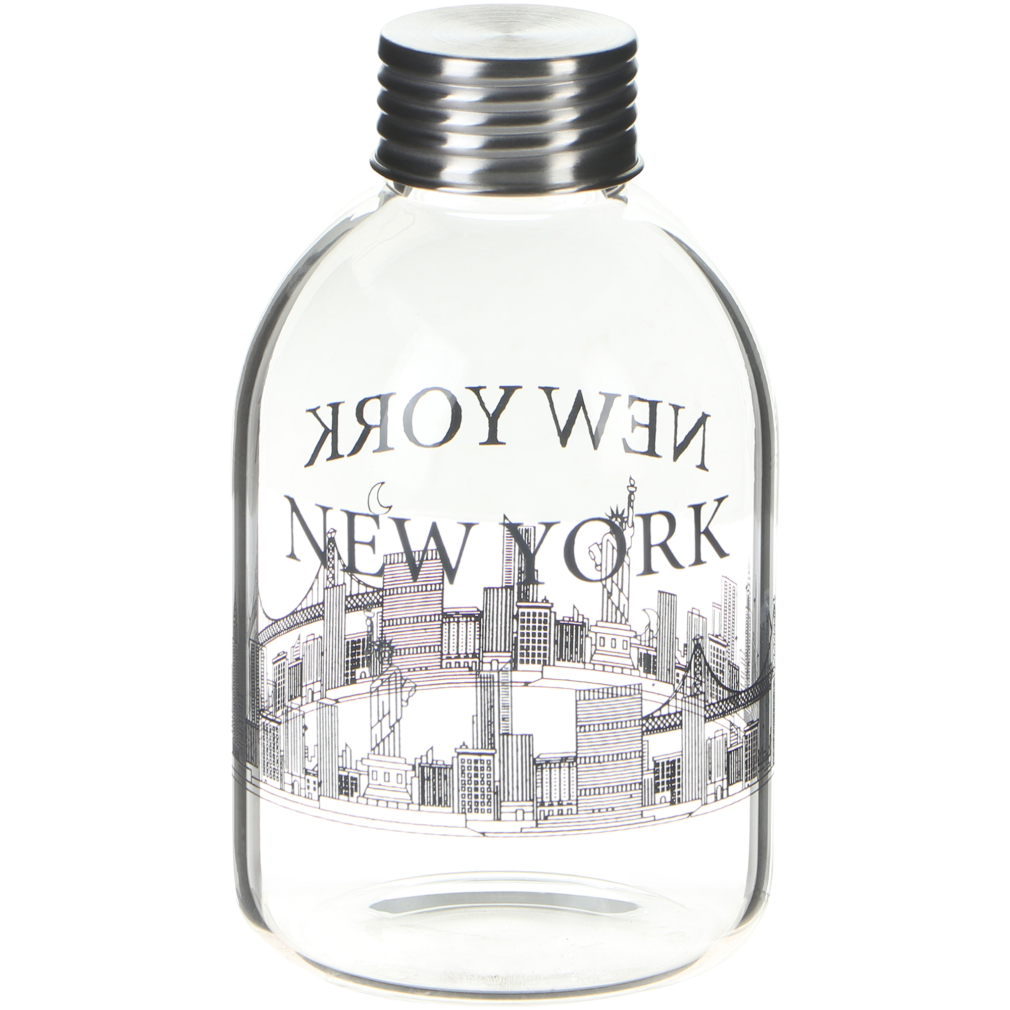 Бутылка стеклянная Everblooming New York 600 мл slim memobottle mandarin бутылка с чехлом и металлической крышкой